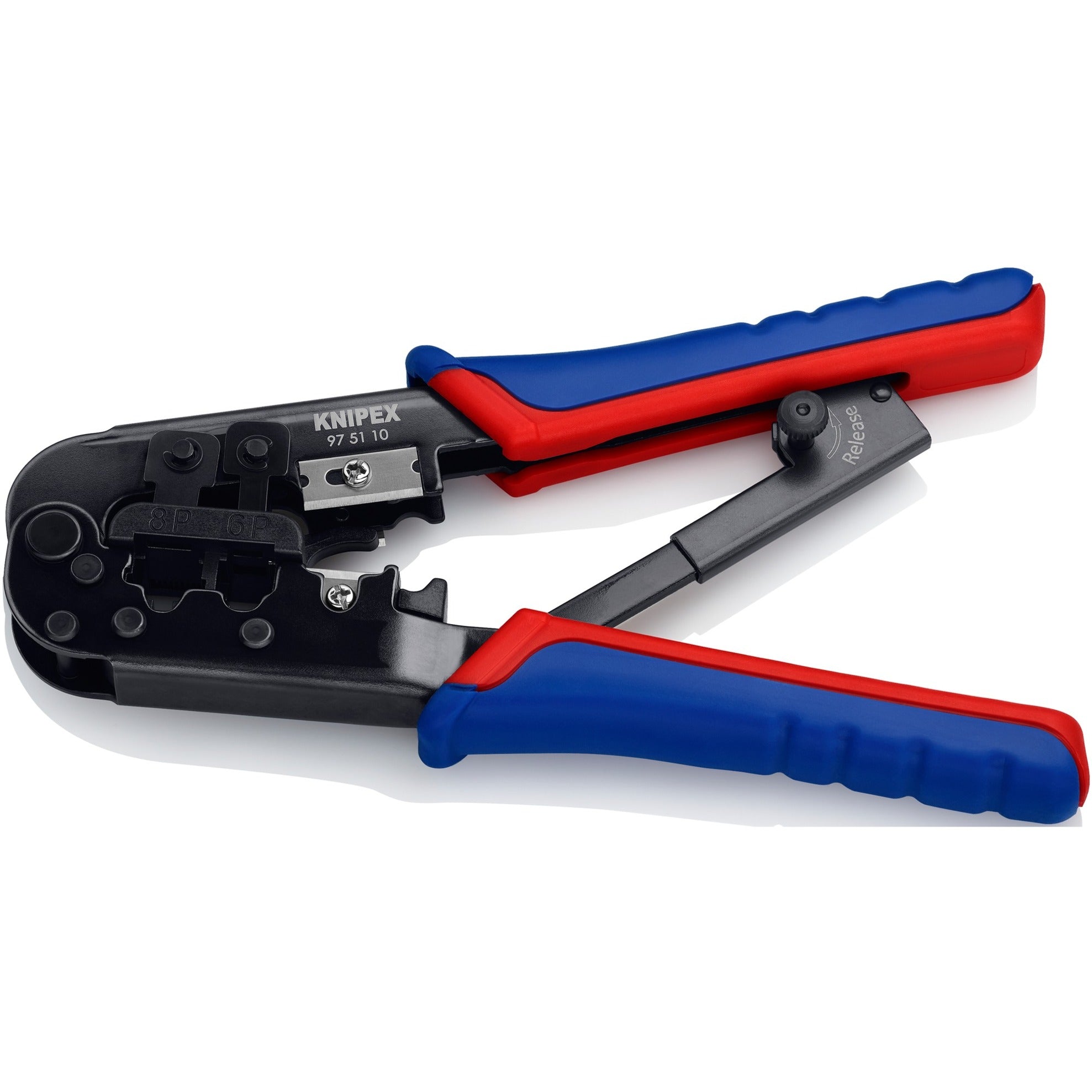 Knipex crimping tool 97 51 10 SB (blue red, RJ-11 12 and RJ-45 plug)