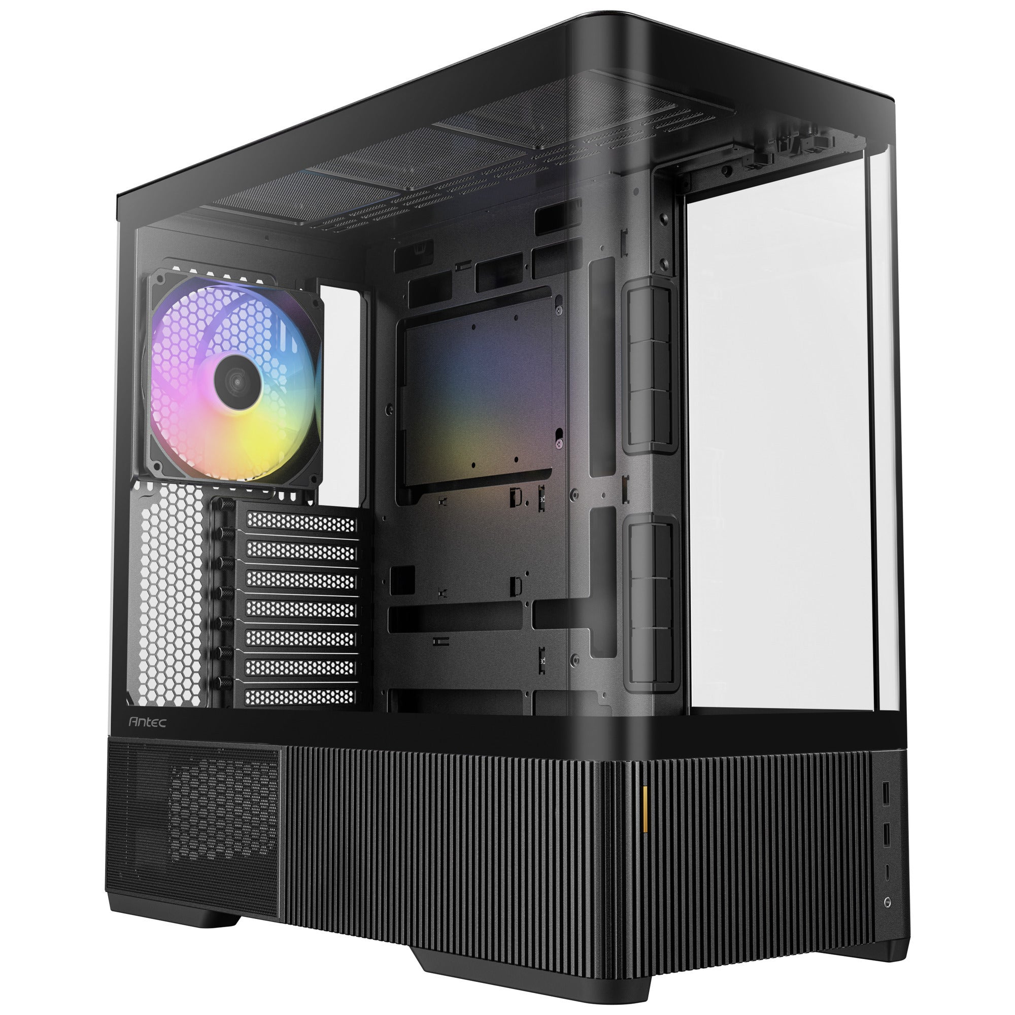 Antec c6 curve argb midi tower behuizing (zwart | 2x usb-a | 1x usb-c | tempered glass)