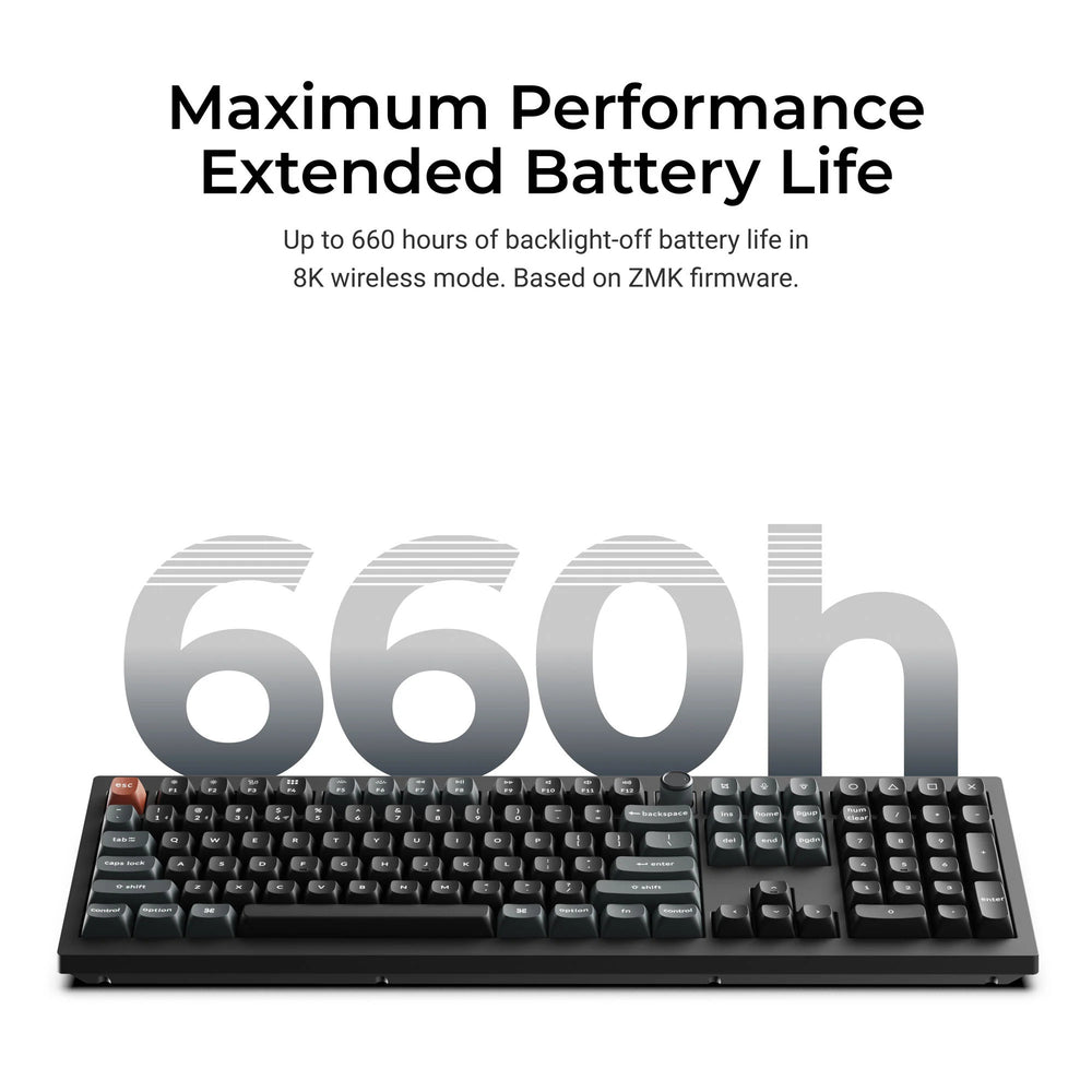 Keychron v6 ultra 8k wireless custom mechanical keyboard (zwart, us lay-out (qwerty), silk pom banana, 100%, rgb, hot swap, 2.4 ghz | bluetooth 5.3 | usb-c)