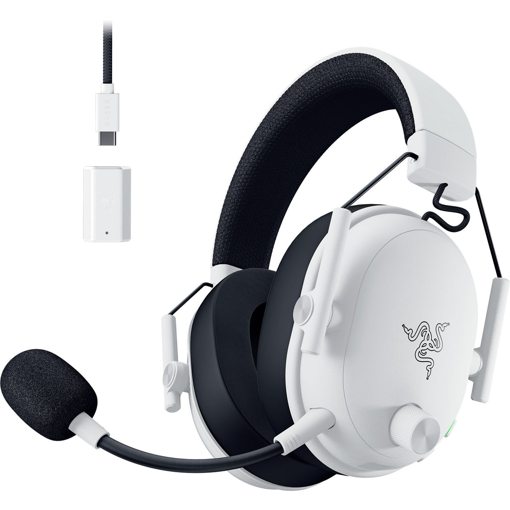 Razer blackshark v3 over-ear gaming headset (wit zwart, pc, playstation 4 en 5, bluetooth)