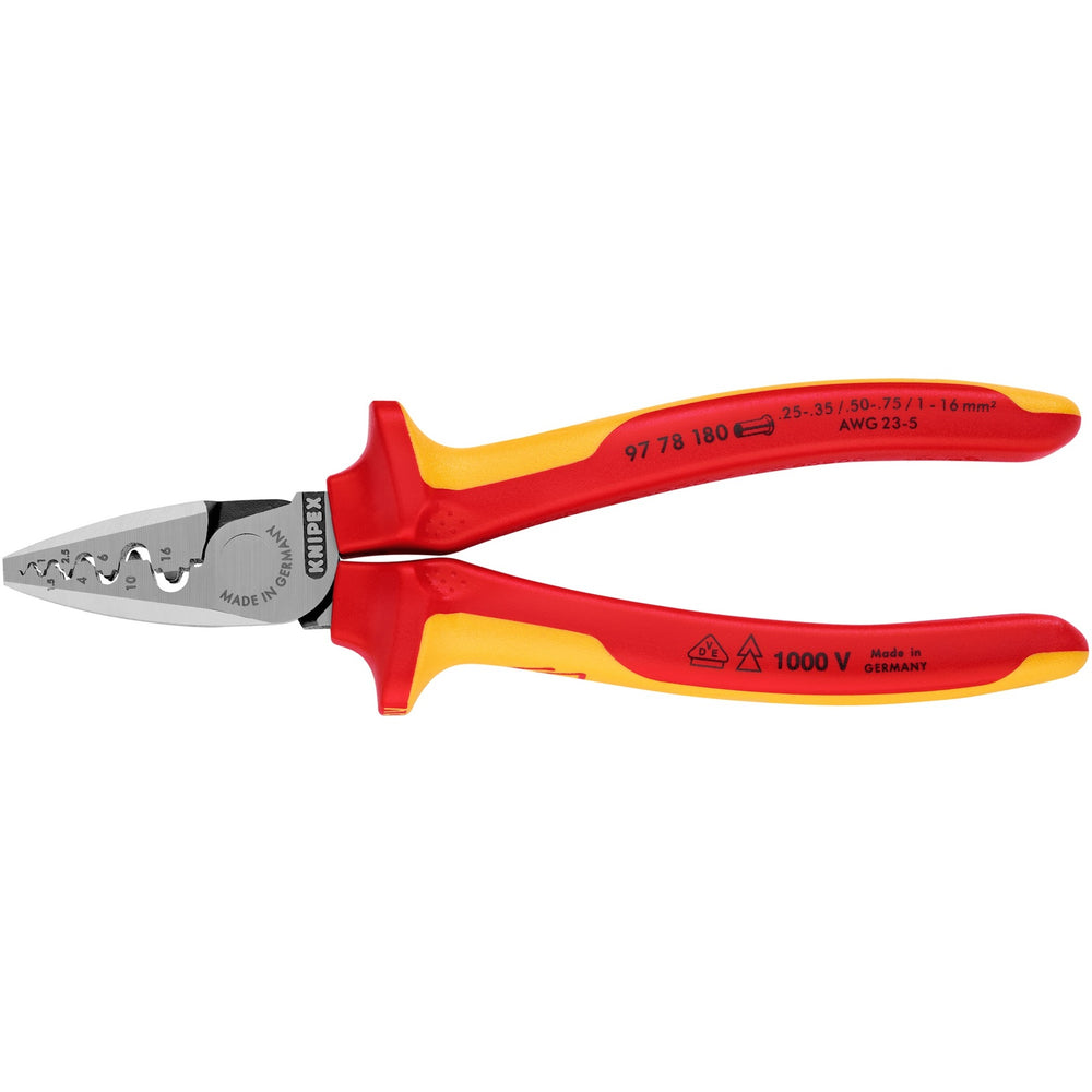 Knipex 97 serie - krimptang - 180mm - vde isolatie - ergonomisch