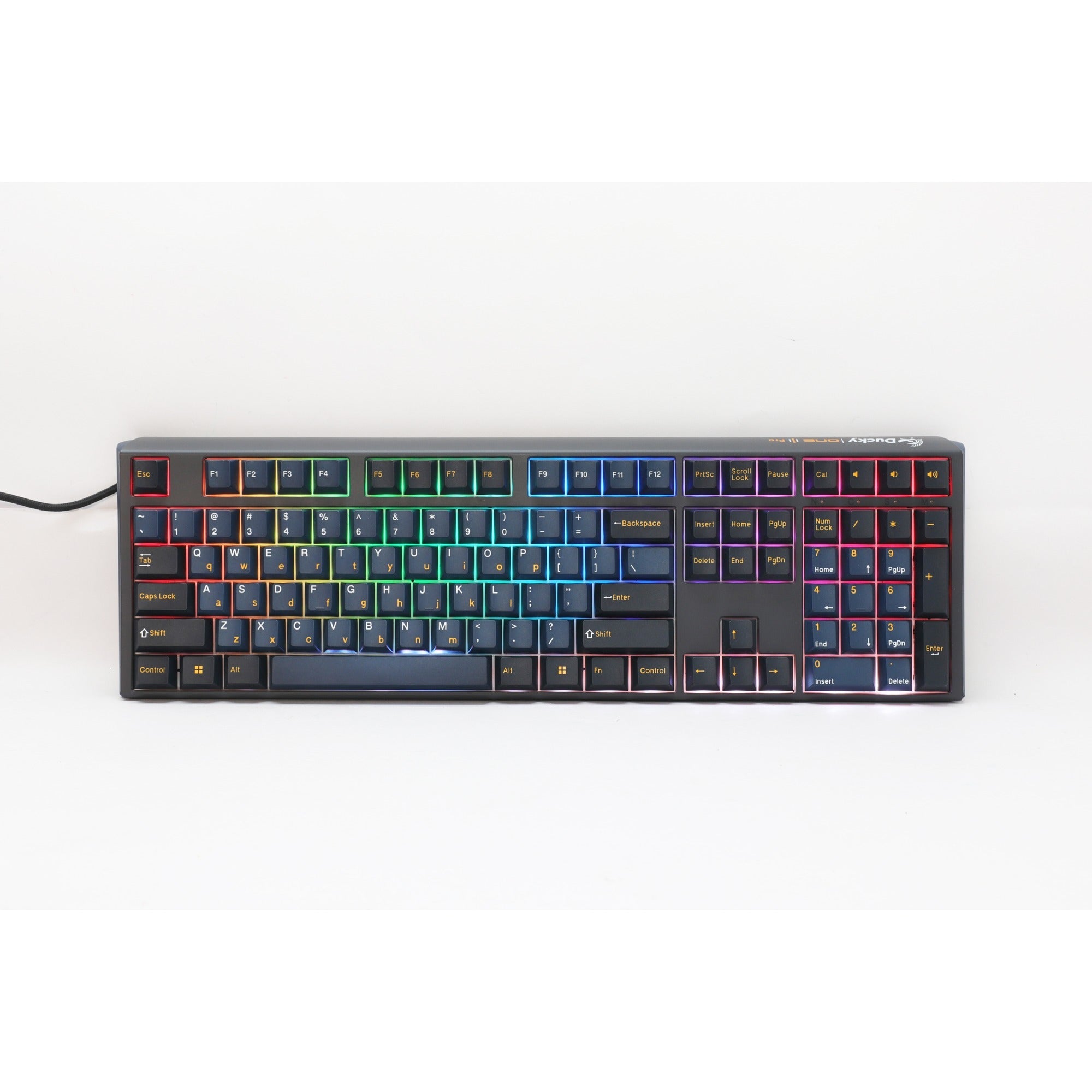 Ducky one 3 pro, gaming toetsenbord (zwart, us lay-out, cherry mx2a red, rgb led, double-shot pbt, quack mechanics, hot swap)