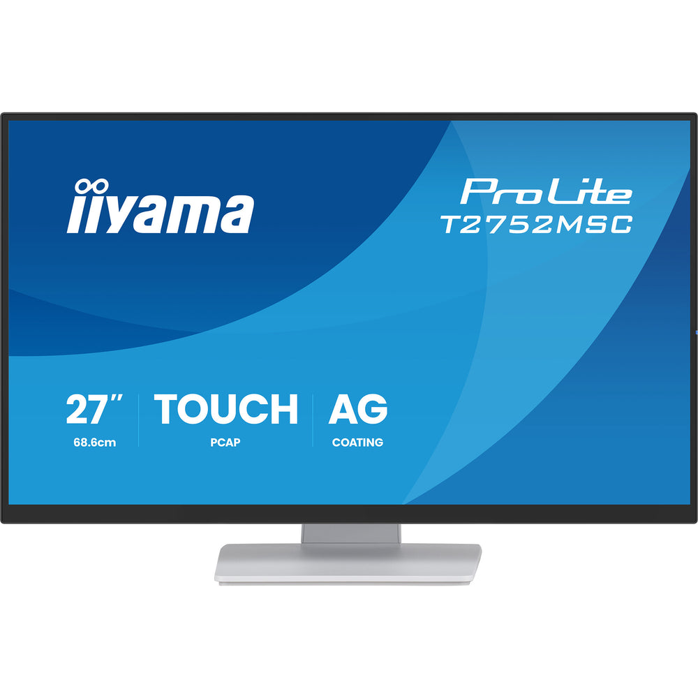 Iiyama prolite t2752msc-w1ag 27 touchscreen monitor (wit (mat), 100 hz, hdmi, displayport, usb 3.2 gen 1, audio, touchscreen)