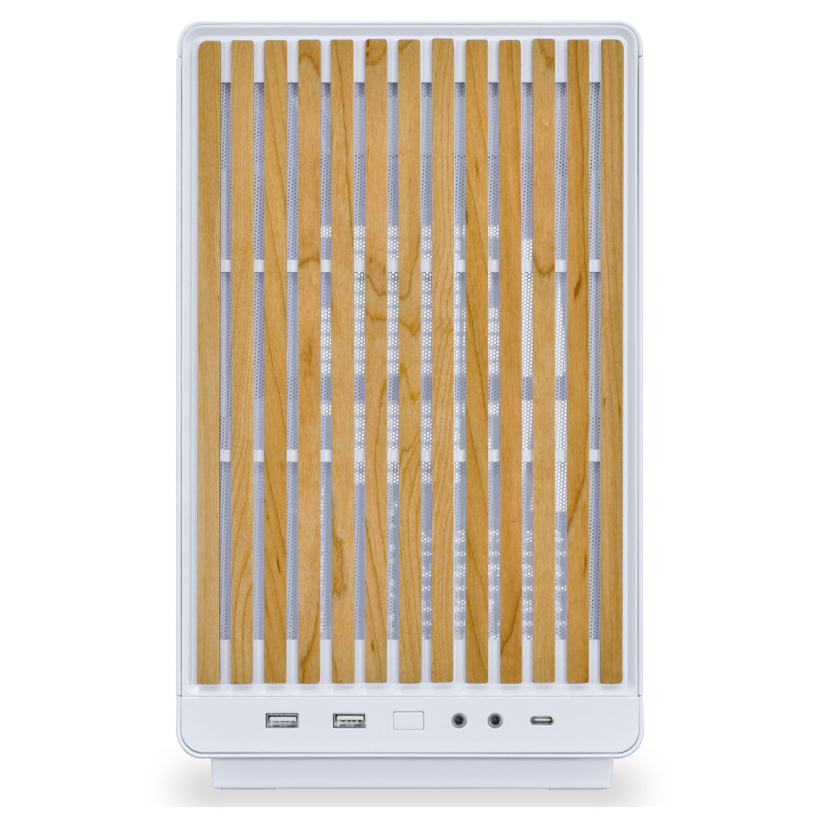 Lian li a3-matx white (wood edition) midi tower behuizing (wit houtkleur | 2x usb-a | 1x usb-c | tempered glass)