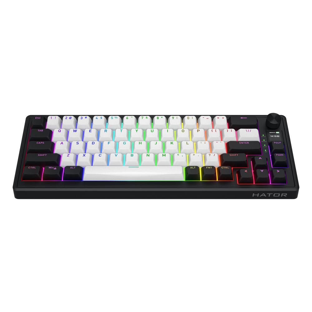 Hator skyfall mag ultima 8k wireless rgb mechanisch gaming toetsenbord (zwart, us lay-out (qwerty), hator aurum ice, 65%, rgb, double-shot pbt, hot-swap, 2.4ghz | bluetooth | usb-c)