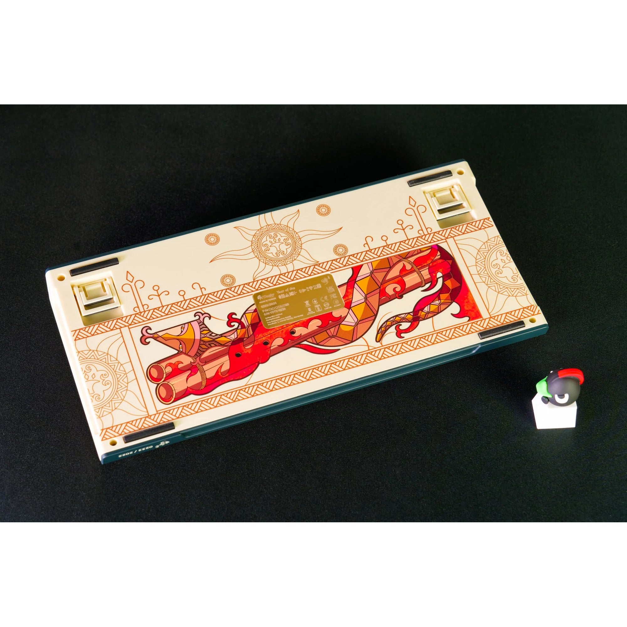 Ducky year of the snake 2025 limited edition rgb mechanisch gaming toetsenbord (zwart, us lay-out (qwerty), cherry mx2a brown, 75%, rgb, pbt dye-sub keycaps, hot-swap)