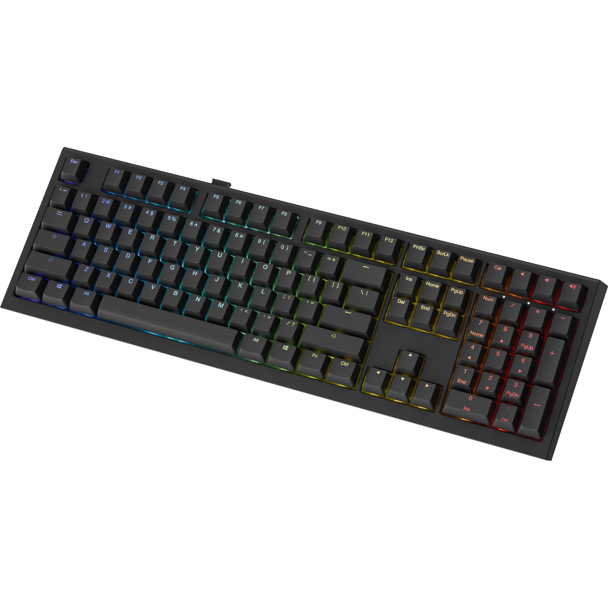 Ducky one x wireless rgb mechanisch toetsenbord (zwart, us lay-out (qwerty), inductive, 100%, hot-swappable, pbt, 2.4 ghz | bluetooth | usb-c)
