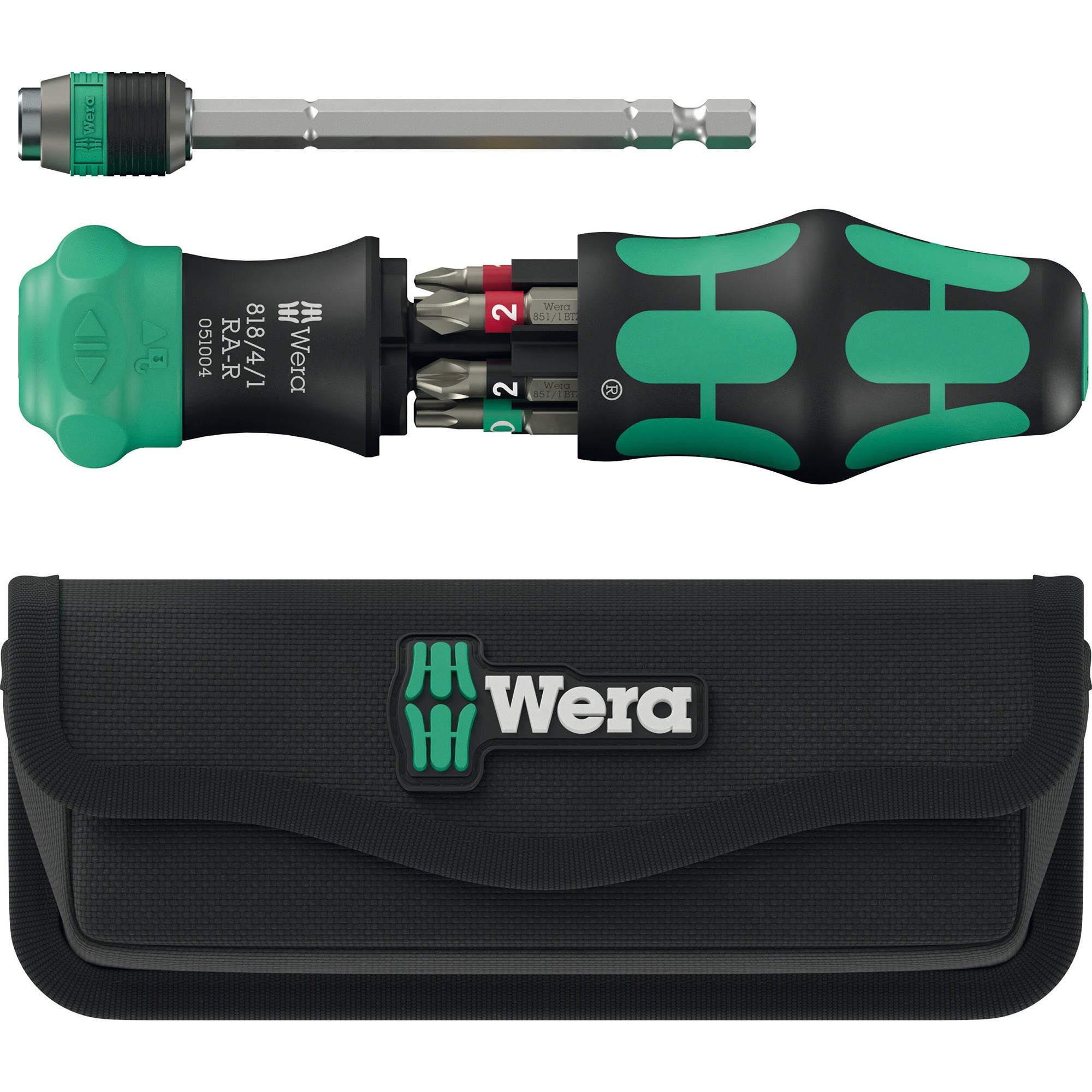 Wera kraftform kompakt 20 ra-r met etui, 6‑delig bitset (zwart groen)