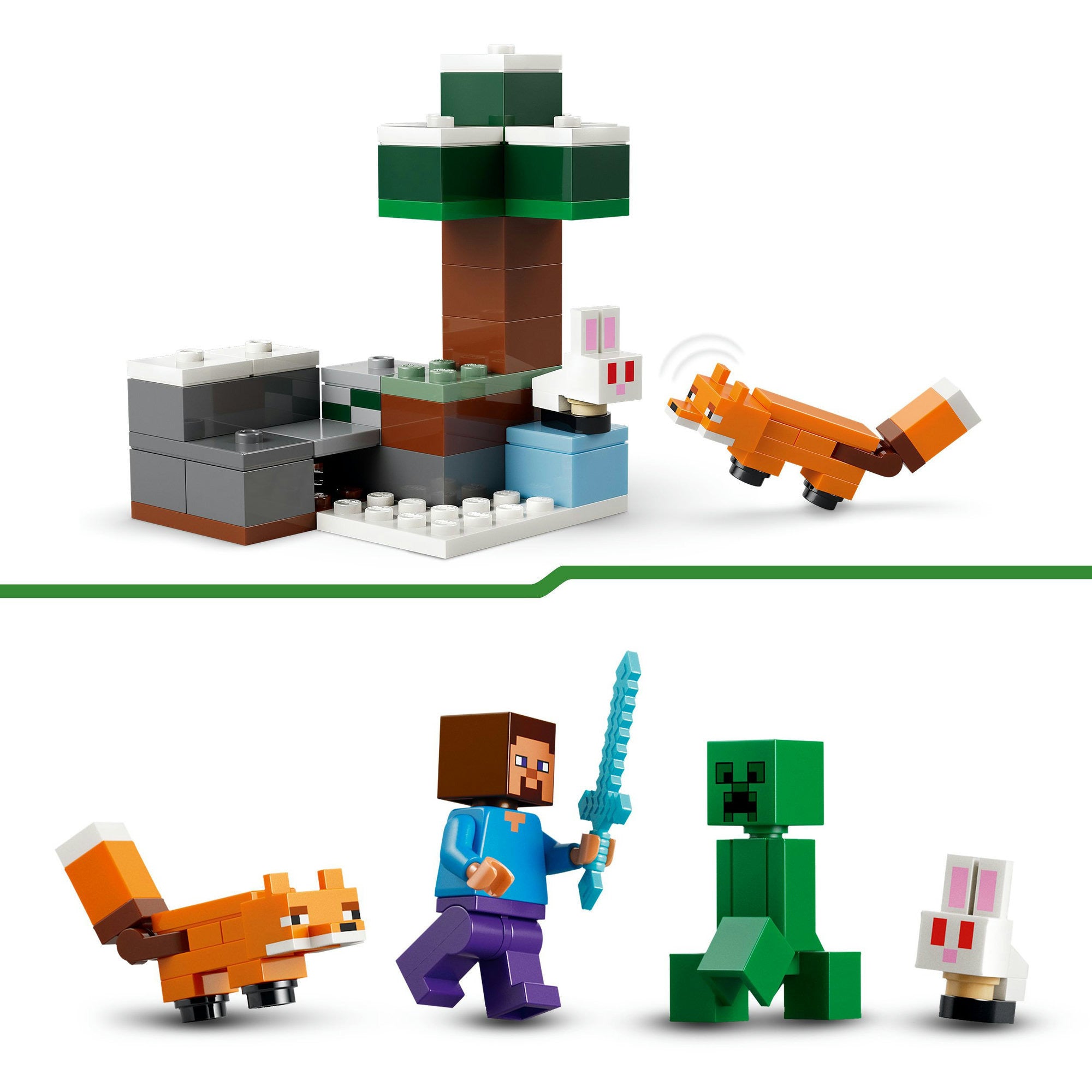Lego minecraft steve's taiga-avontuur videogame bouwpakket voor kinderen - 21583