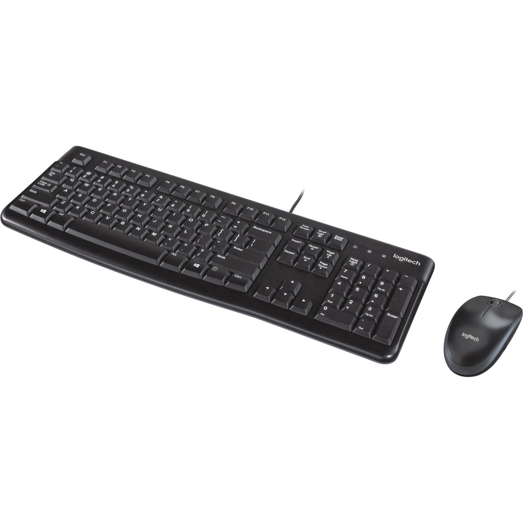 Logitech desktop mk120, desktopset (zwart, eu lay-out (qwerty), rubberdome, retail)