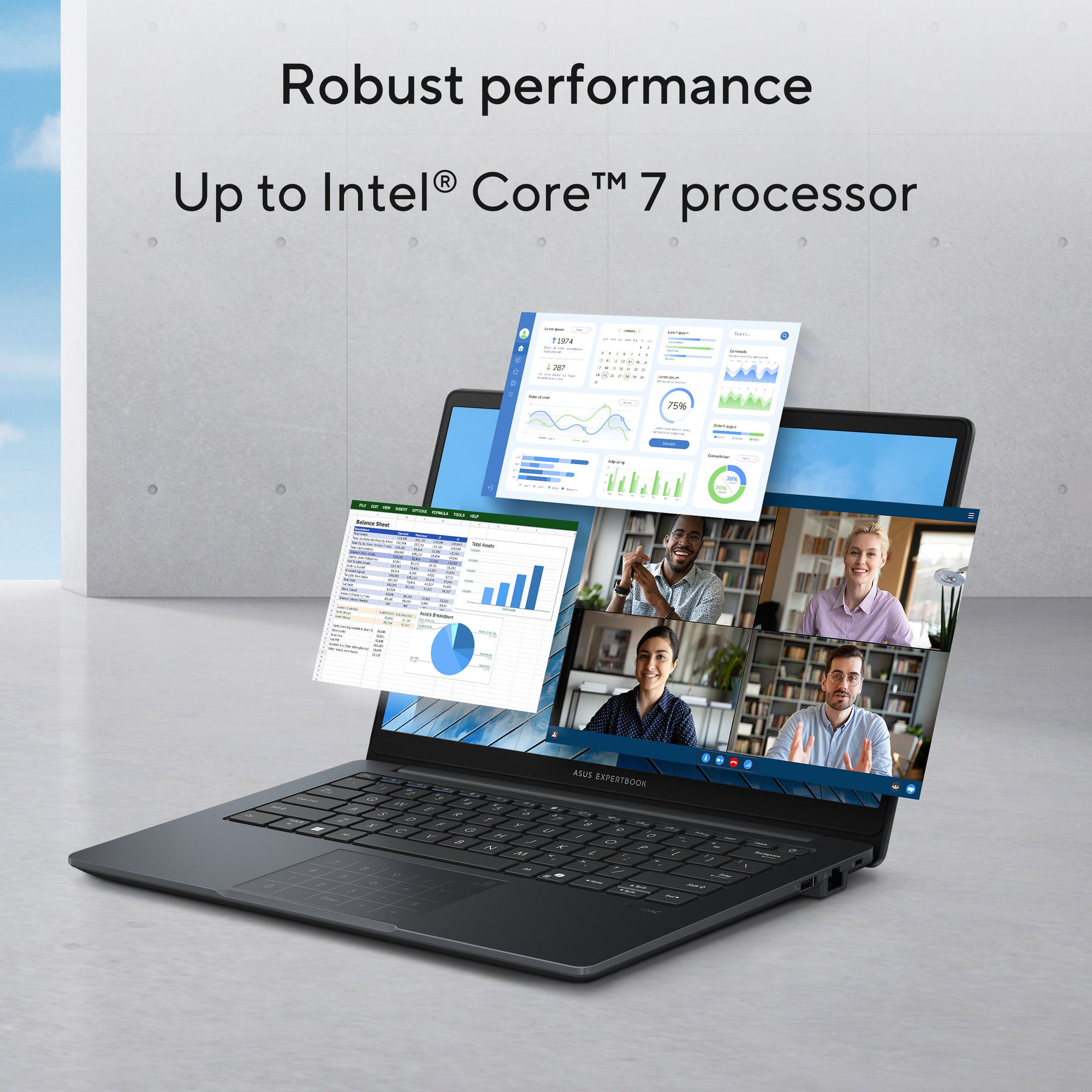 Asus expertbook b1 b1403cva-s63755x 14 copilot+ laptop (grijs | core i7-13620h | uhd graphics | 32 gb | 1 tb ssd)