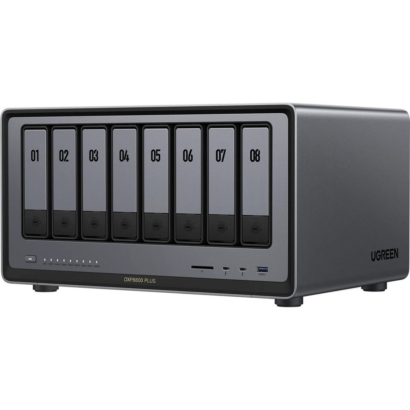 Ugreen nasync dxp8800 plus (grijs, wifi, 2x 10gbe, hdmi, thunderbolt 4 (40 gb s))