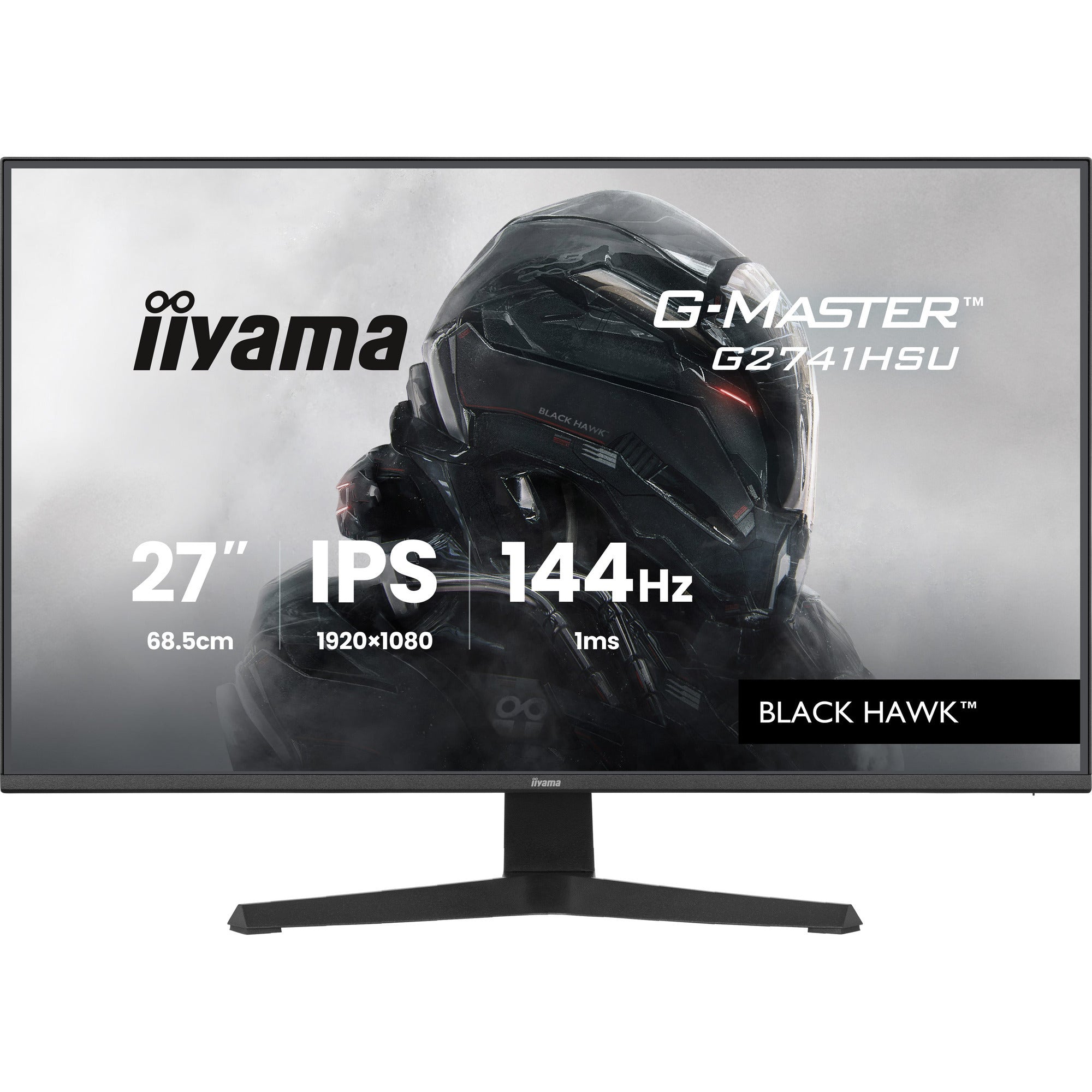 Iiyama g-master black hawk g2741hsu-b1 27 gaming monitor (zwart, hdmi, displayport, 2x usb-a, usb-b, 144 hz)