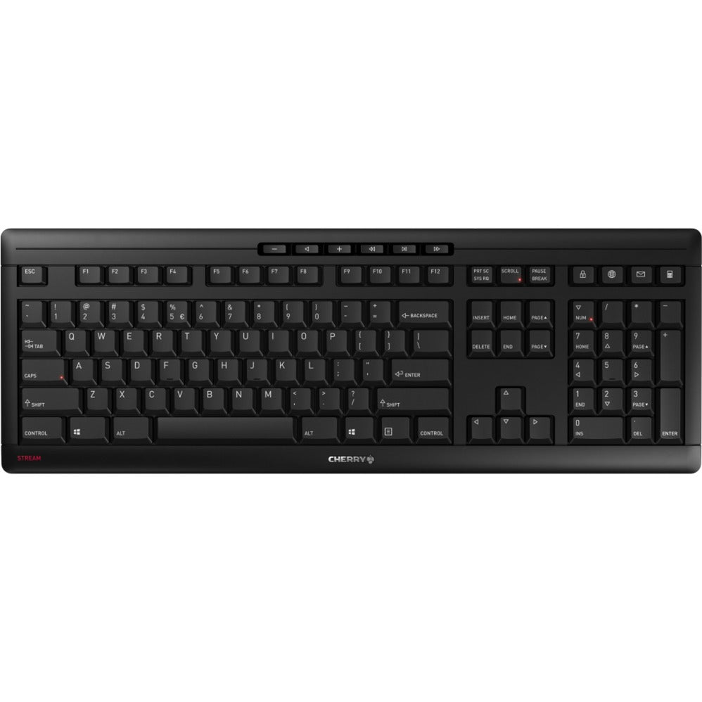 Cherry stream desktop draadloze desktopset (zwart, eu lay-out (qwerty), sx-schaartechnologie, 100%, 1000 - 2400 dpi)