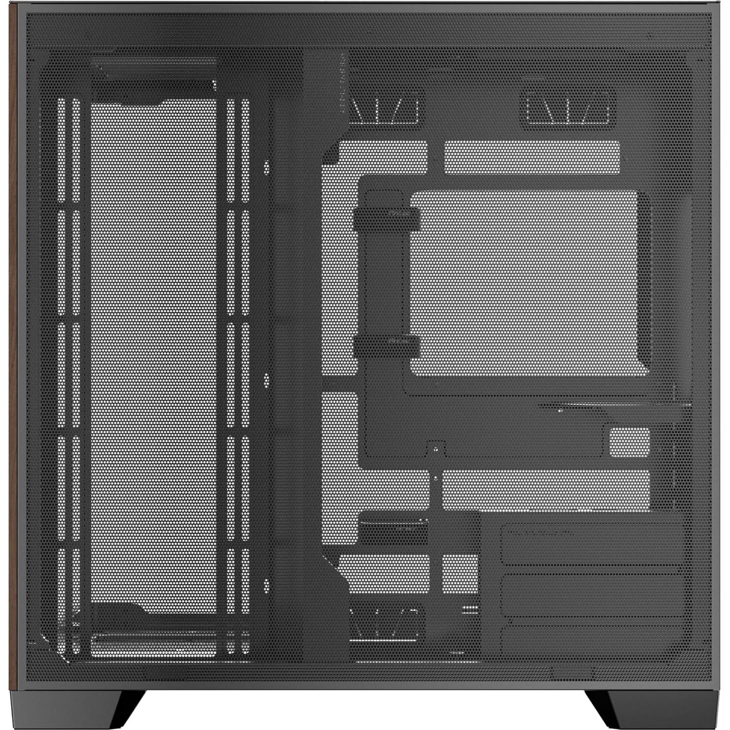 Antec c8 curve wood midi tower behuizing (zwart houtkleur | 2x usb-a | 1x usb-c | tempered glass)