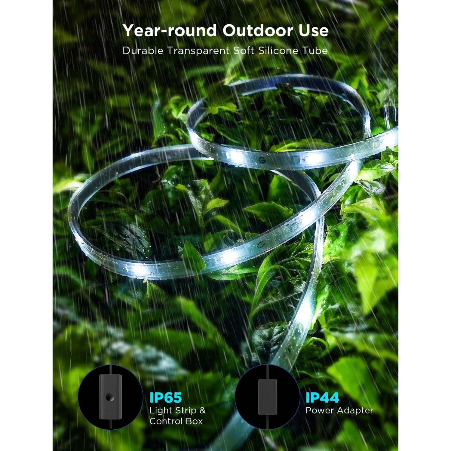 Govee slimme buiten ledstrip - 10 meter ip65 - rgbicww - app-bediening - alexa google