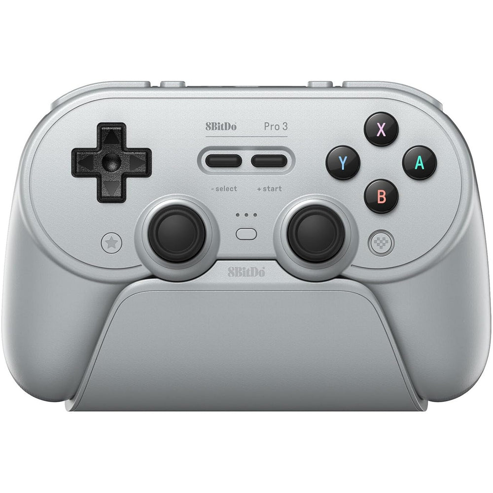 8bitdo pro 3 bluetooth gamepad (grijs zwart, switch 1 2, pc, android, 2.4 ghz bluetooth usb)