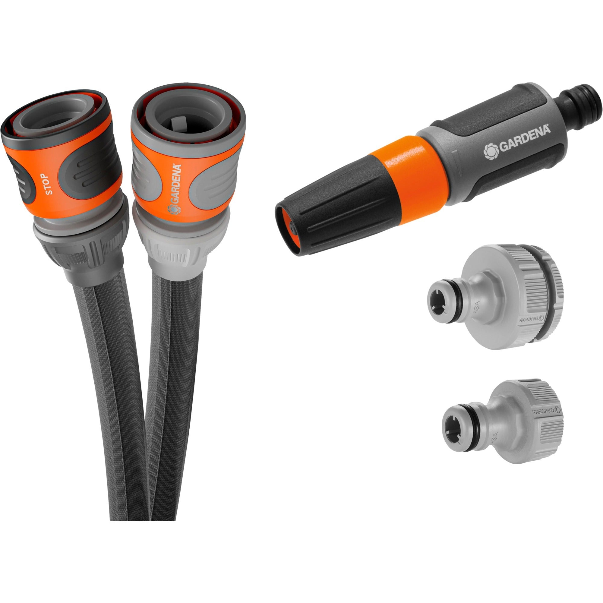 Gardena textielslang liano life 30 m set (donkergrijs oranje)