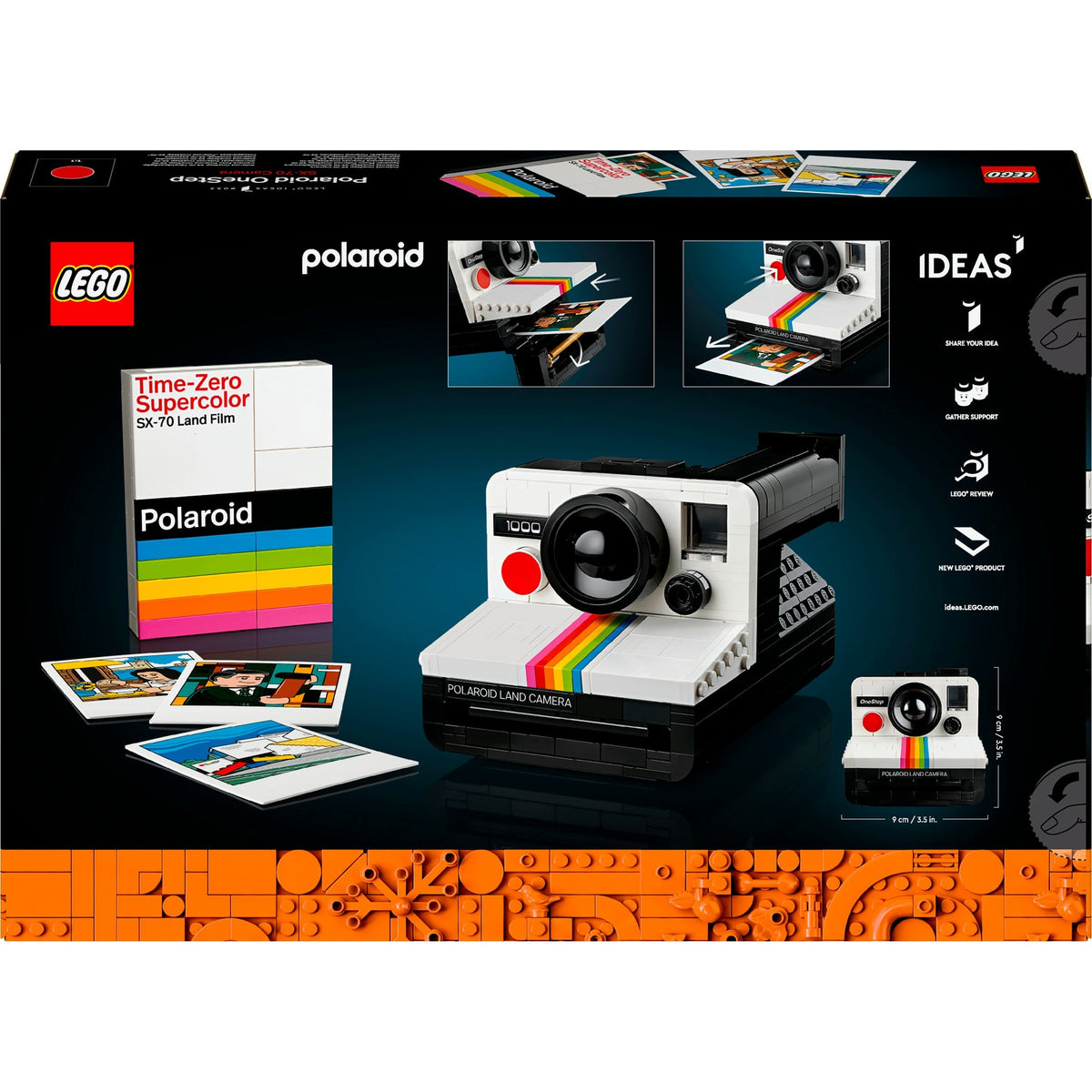 Lego ideas polaroid onestep sx-70 camera vintage bouwpakket voor volwassenen 21345