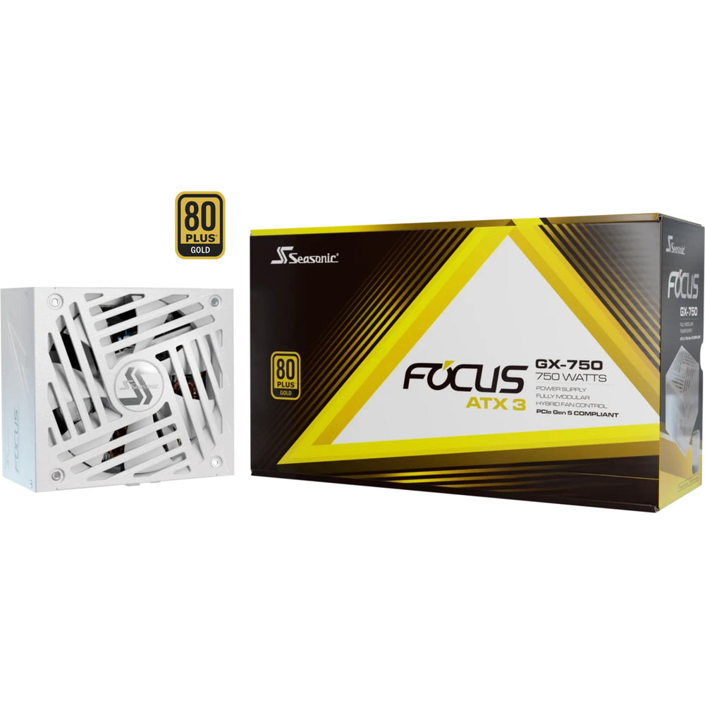 Seasonic focus-gx-750-v4 atx3.0 modulaire 750 watt voeding (wit, 1x 12vhpwr, 2x pcie)