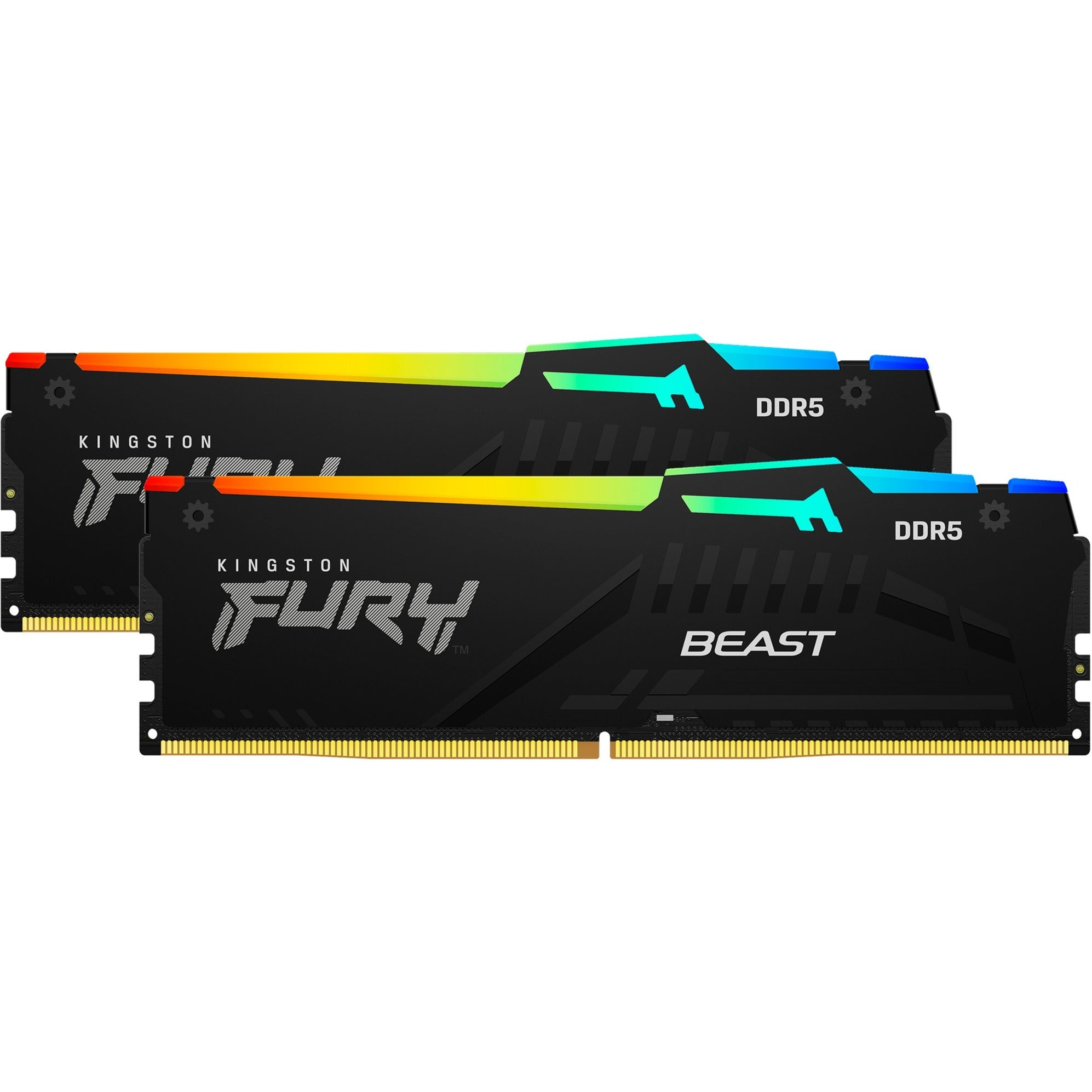 Kingston fury 32 gb ddr5-5600 (2x 16 gb) kit werkgeheugen (zwart, kf556c36bbeak2-32, beast rgb, xmp, expo)