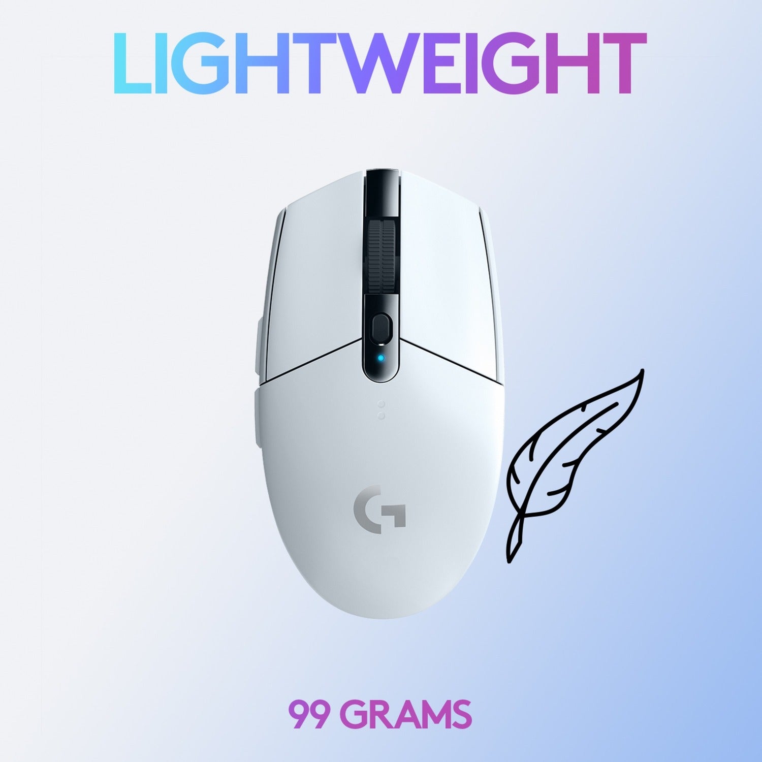 Logitech g305 lightspeed draadloze gamingmuis (wit, 200 – 12.000 dpi)
