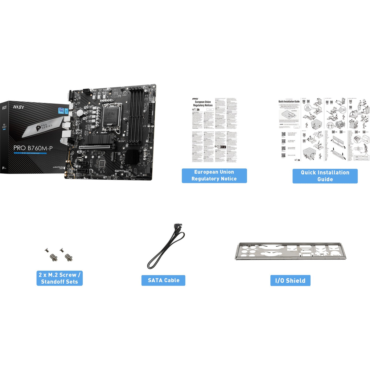 Msi pro b760m-p socket 1700 motherboard (black, raid, gb-lan, sound, µatx)