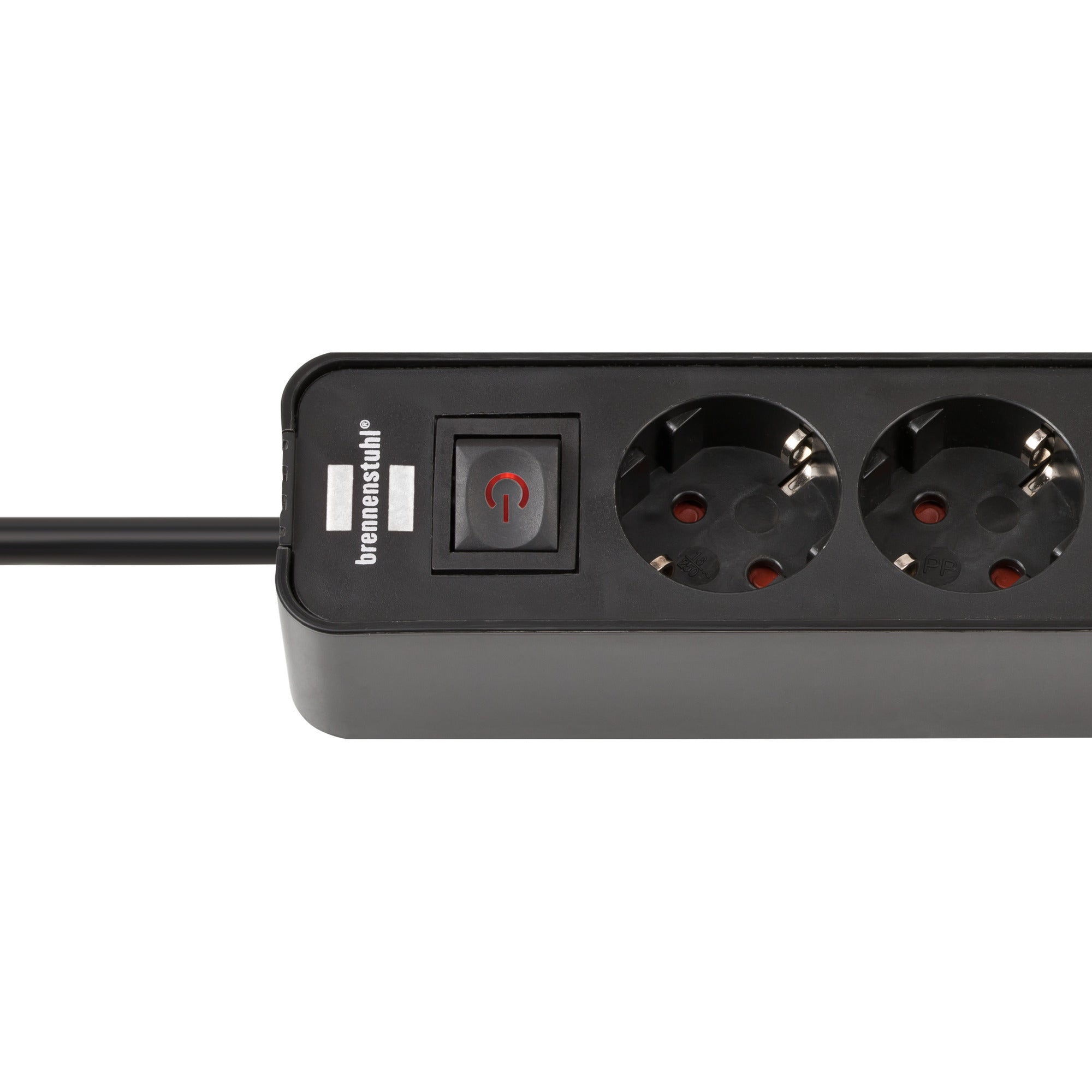 Brennenstuhl ecolor 4-voudige stekkerdoos met 2 usb-laadaansluitingen stekkerdoos (zwart, 2x usb-c)