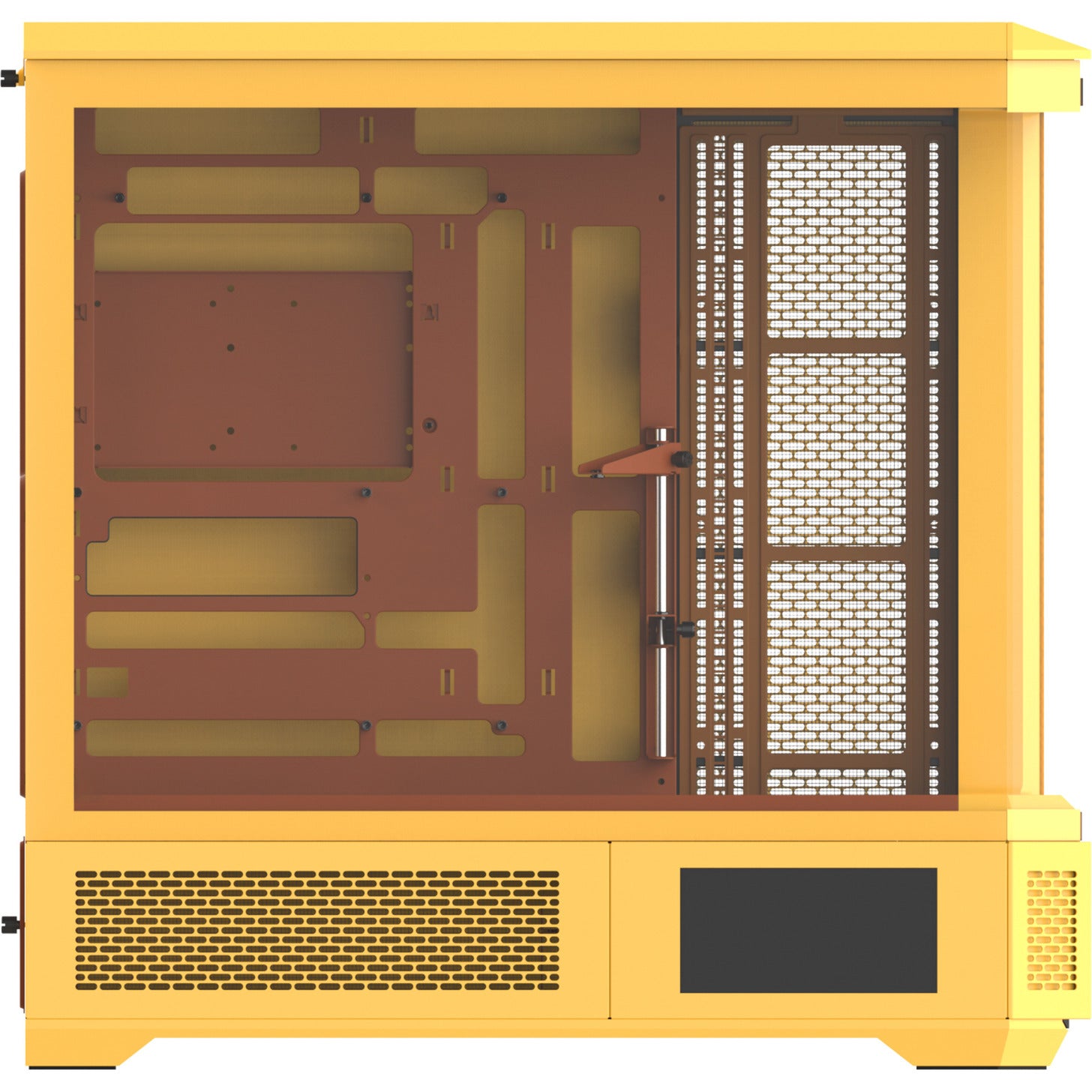 Thermaltake view 600 tg butter caramel big tower behuizing (geel | 2x usb-a | 1x usb-c | tempered glass)