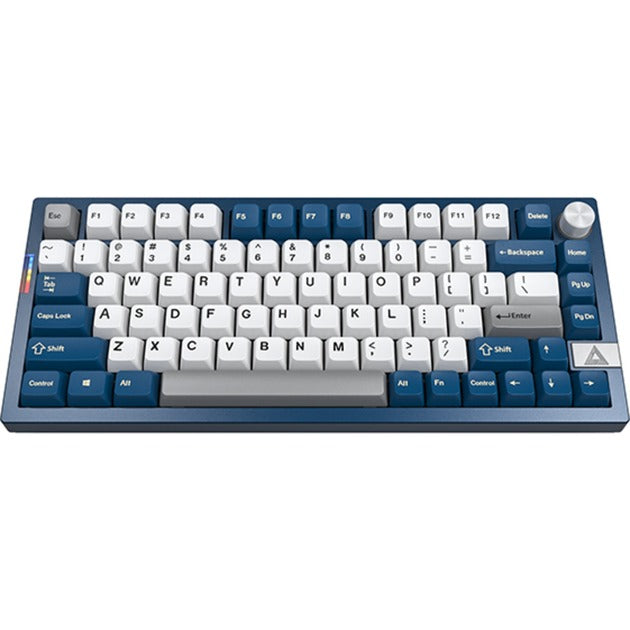 Montech mkey pro freedom rgb mechanisch toetsenbord (donkerblauw, us lay-out (qwerty), gateron g pro brown, 75%, hot-swappable, rgb, double-shot pbt, usb-c | 2.4 ghz | bluetooth 5.2)