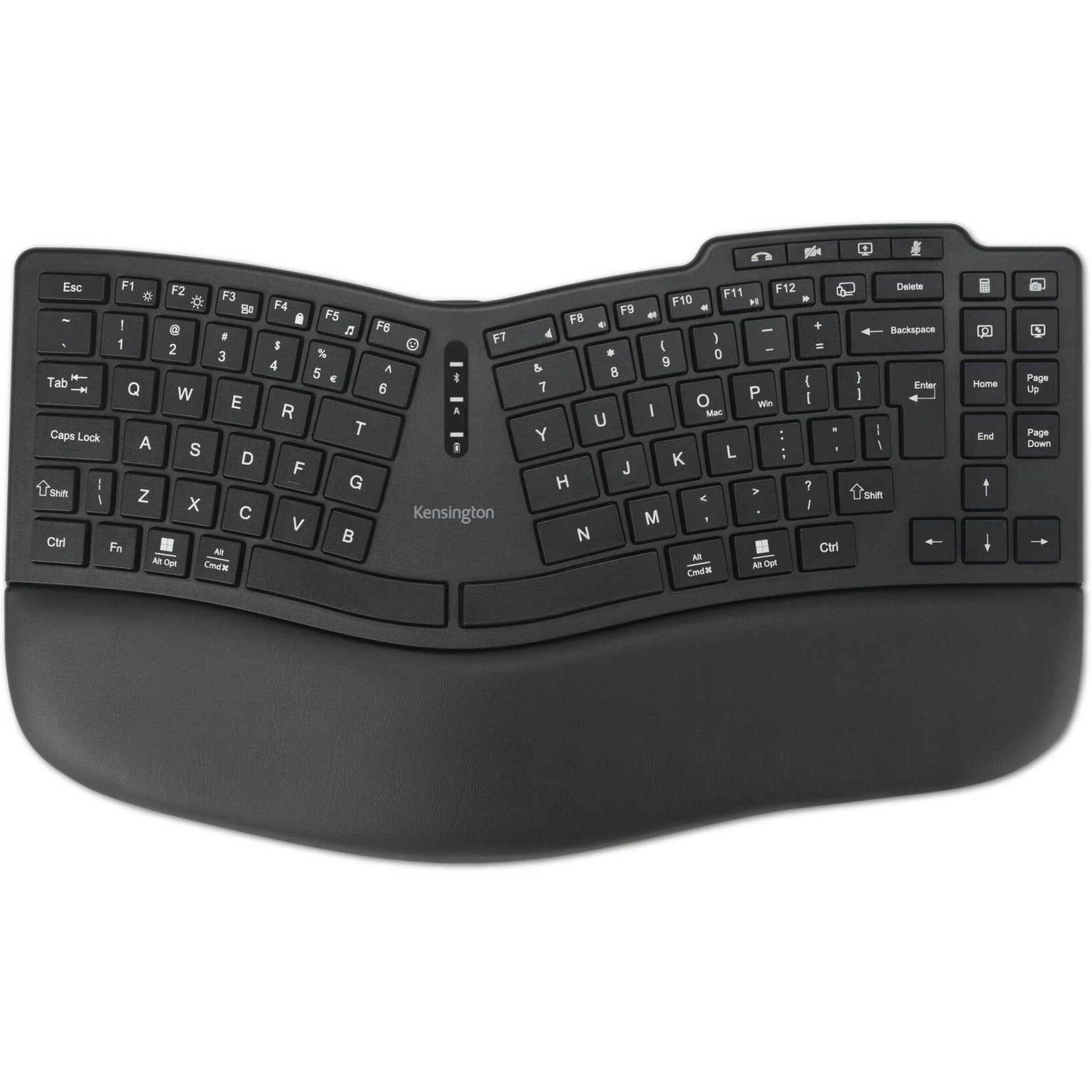 Kensington pro fit ergo kb675 eq tkl rechargeable keyboard (zwart, eu lay-out (qwerty), membraan, 80% (tkl), bluetooth, 2.4 ghz)