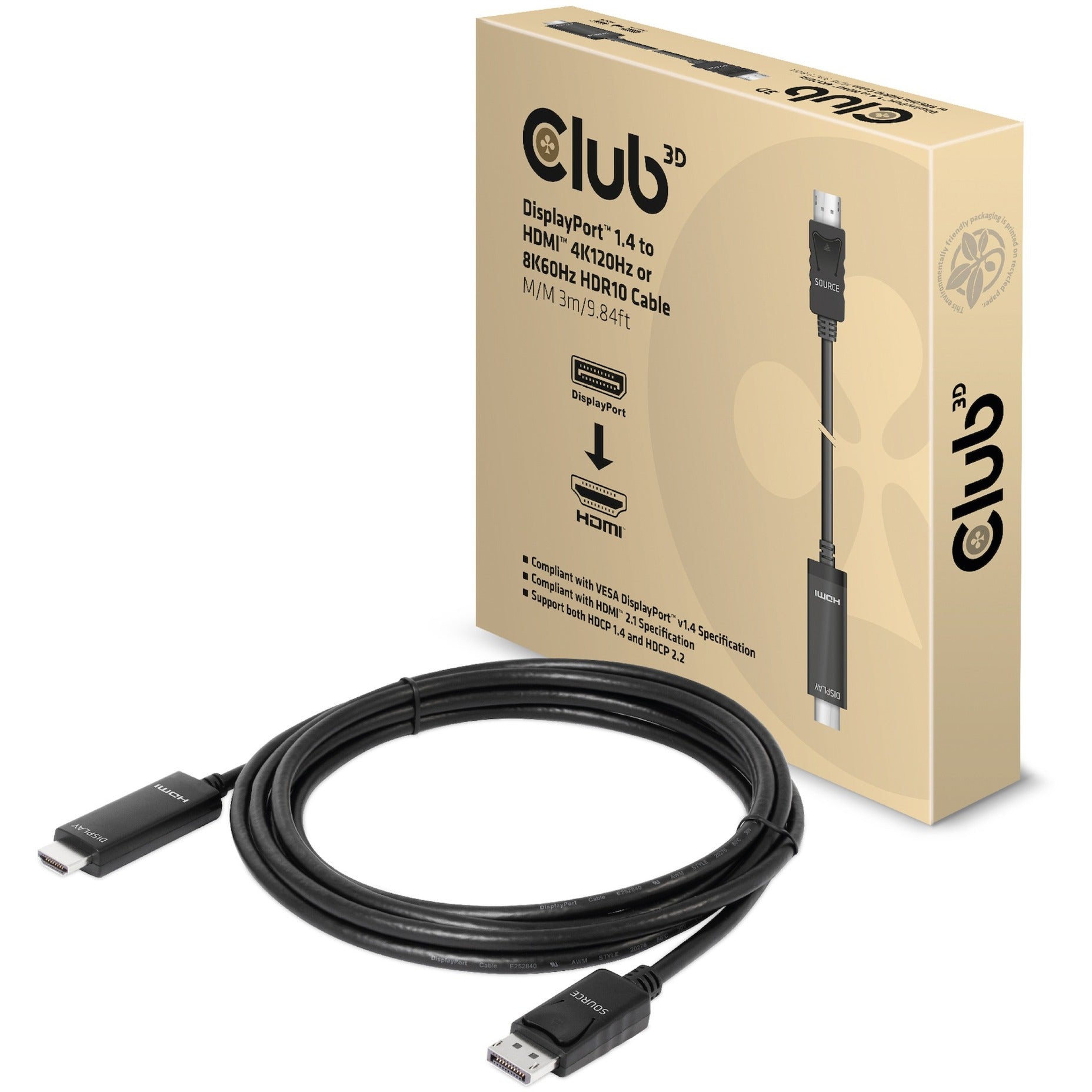Club 3D Club 3D DisplayPort 1.4 > HDMI