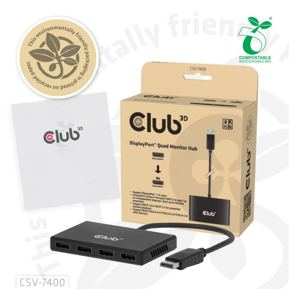 Club 3d displayport splitter (zwart)