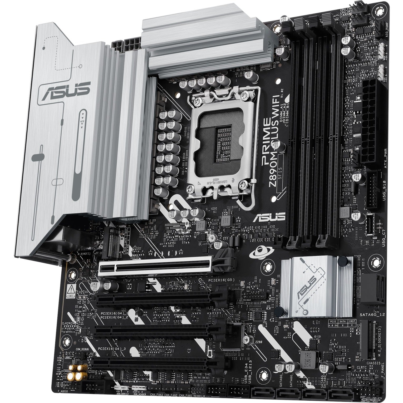 Asus prime z890m-plus wifi socket 1851 moederbord (raid, 2.5gb-lan, wi-fi 7, bt, sound, µatx)