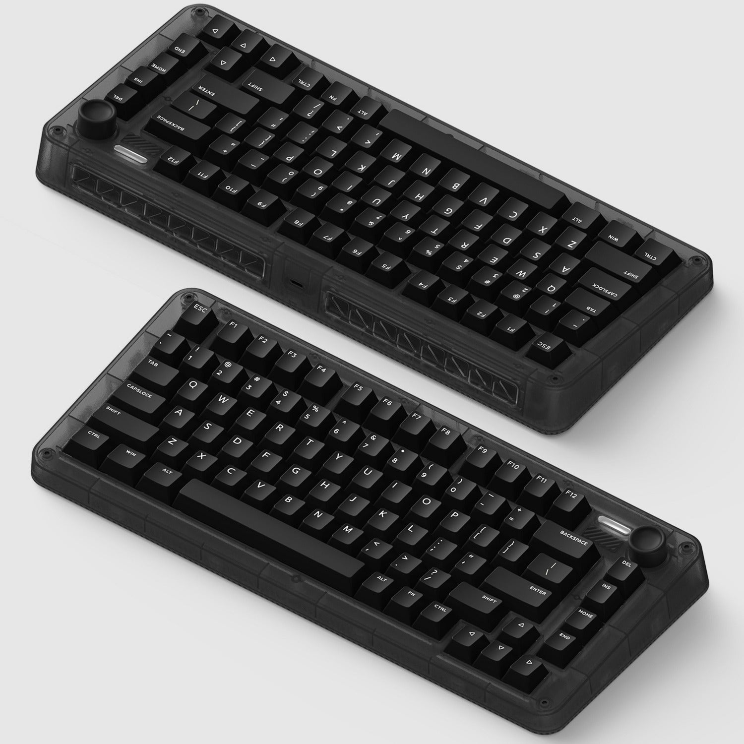 Iqunix zx75 dark side wireless mechanical keyboard, gaming toetsenbord (zwart, us lay-out, gateron red, rgb leds, 75%, hot-swappable, double-shot pbt, 2.4ghz | bluetooth 5.1 | usb-c)