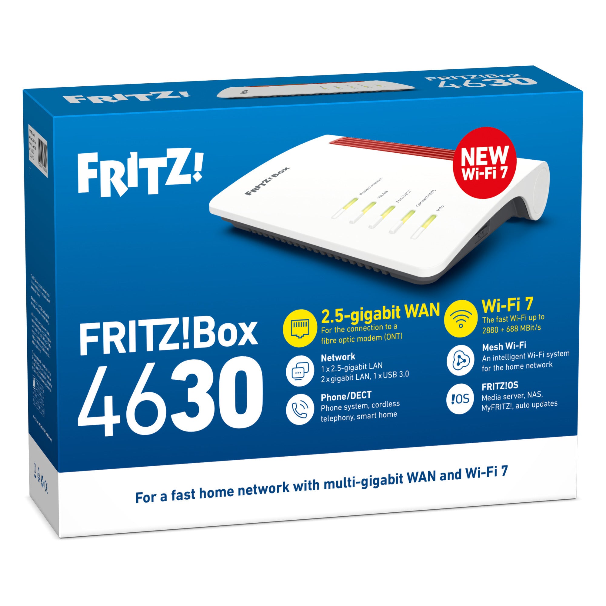 Fritz! box 4630 edition international router (wit rood, mesh wi-fi, 2.5 gbit s)