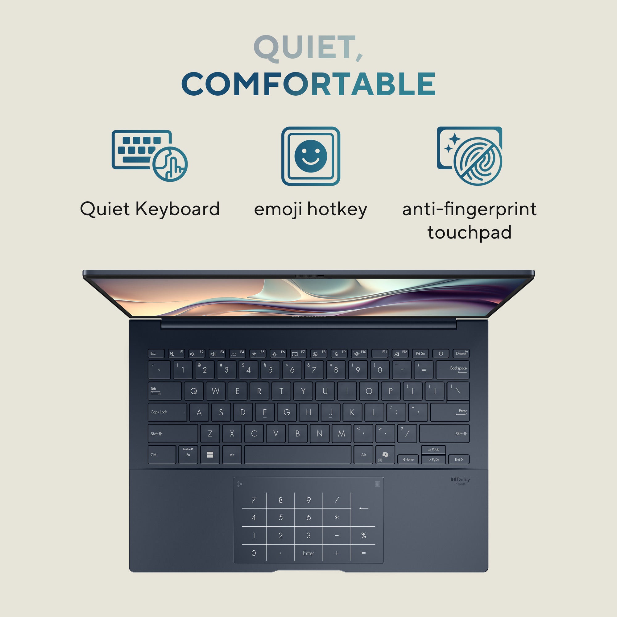 Asus zenbook 14 oled ux3405ca-qd012w 14 laptop (blauw | core ultra 7 255h | arc 140t | 32 gb | 1 tb ssd)
