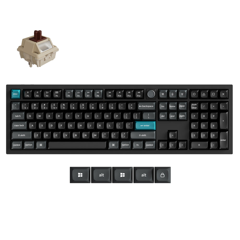 Keychron q6 ultra-m3 8k wireless custom mechanical keyboard (zwart, us lay-out (qwerty), silk pom brown, 100%, rgb, hot swap, 8k, 2.4 ghz bluetooth 5.2 usb-c)
