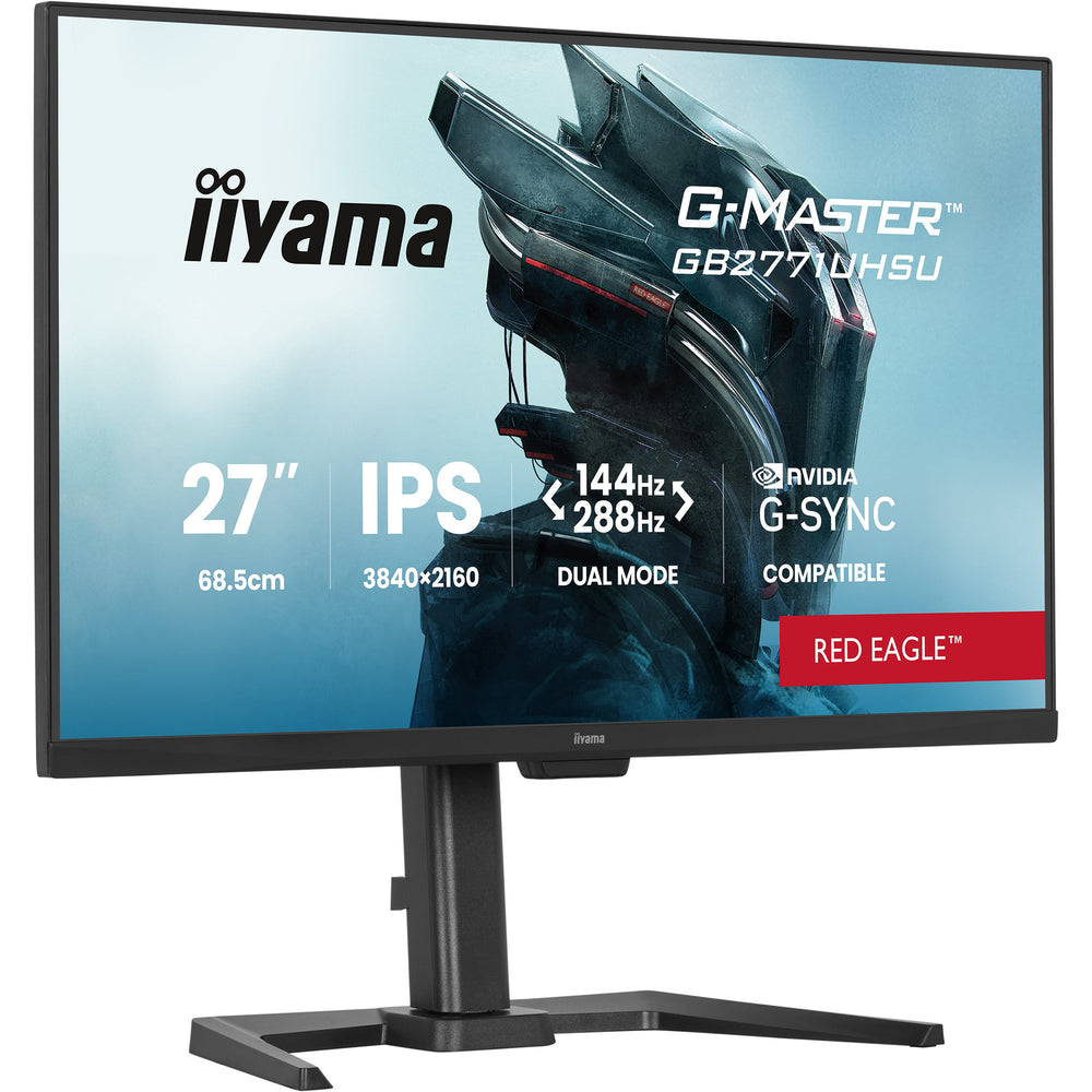 Iiyama g-master red eagle gb2771uhsu-b1 27 4k uhd gaming monitor (zwart (mat), 2x hdmi, displayport, 2x usb-a, 2x usb-c, 144 hz 288 hz)