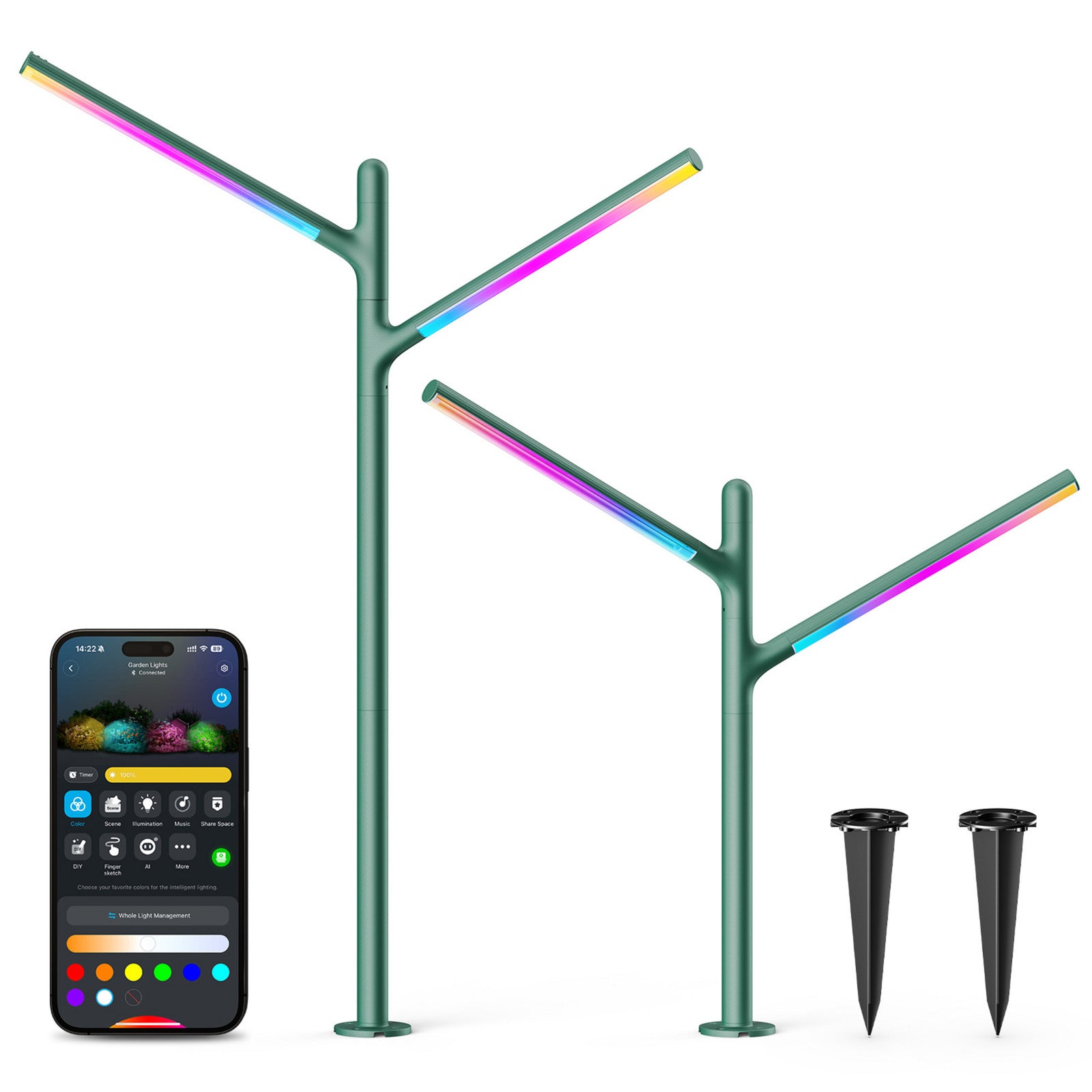 Govee outdoor garden lights slimme tuinverlichting matter rgbww 2 stuks
