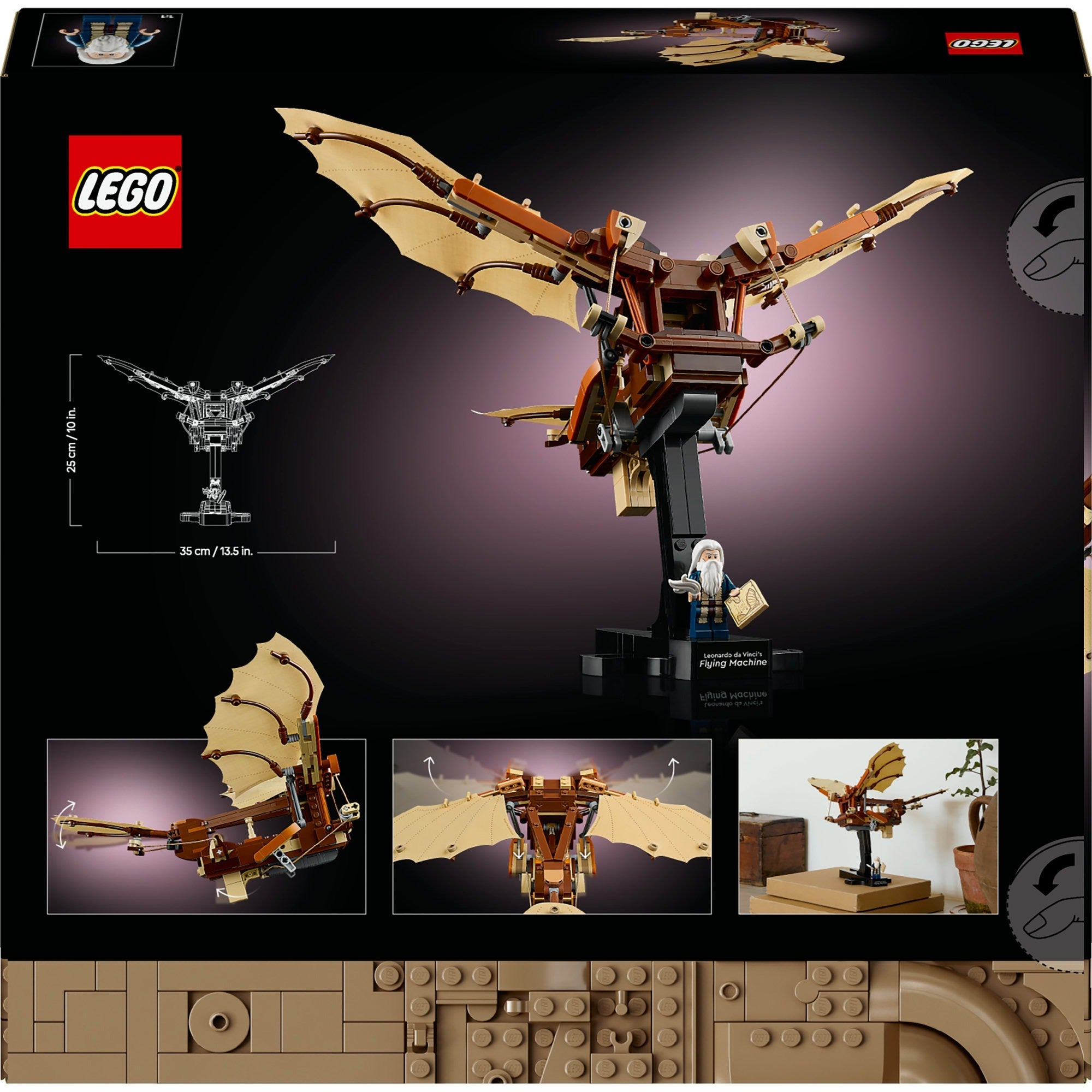 Lego 10363 iconen van de vliegmachine van leonardo da vinci