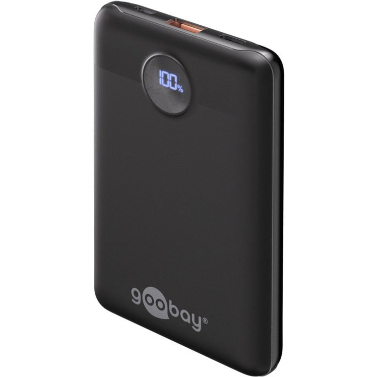 Goobay powerbank compact 10.000 mah (zwart, 10 ah, 1x usb-a, 1x usb-c, power delivery, quick charge)