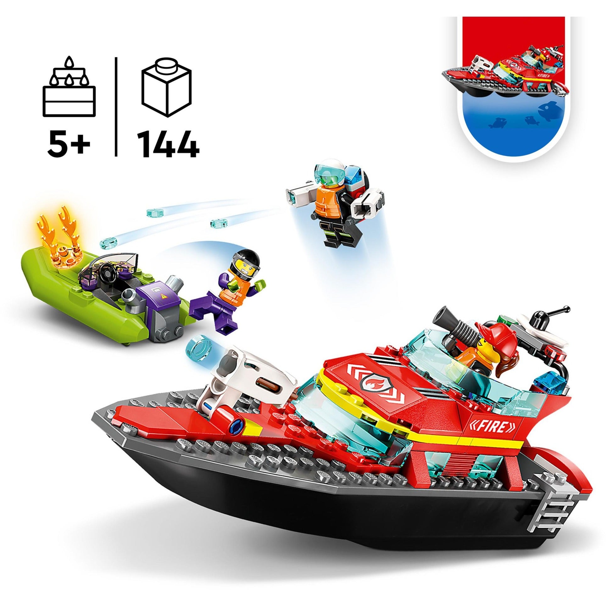 Lego city brandweer reddingsboot 60373