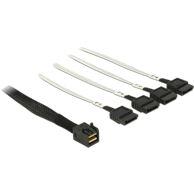 Delock mini sas hd sff-8643 naar 4x sata 7-pin kabel (zwart, 0,5 meter)