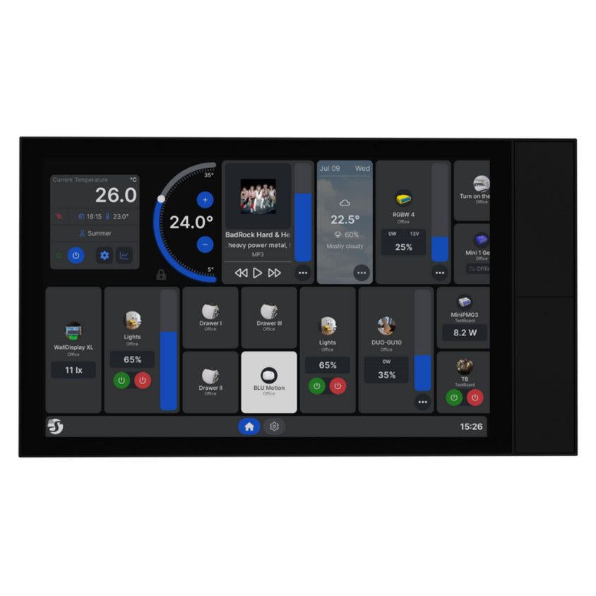 Shelly wall display xl bedieningspaneel (zwart, touchscreen, wi-fi 6, bluetooth 5.4)