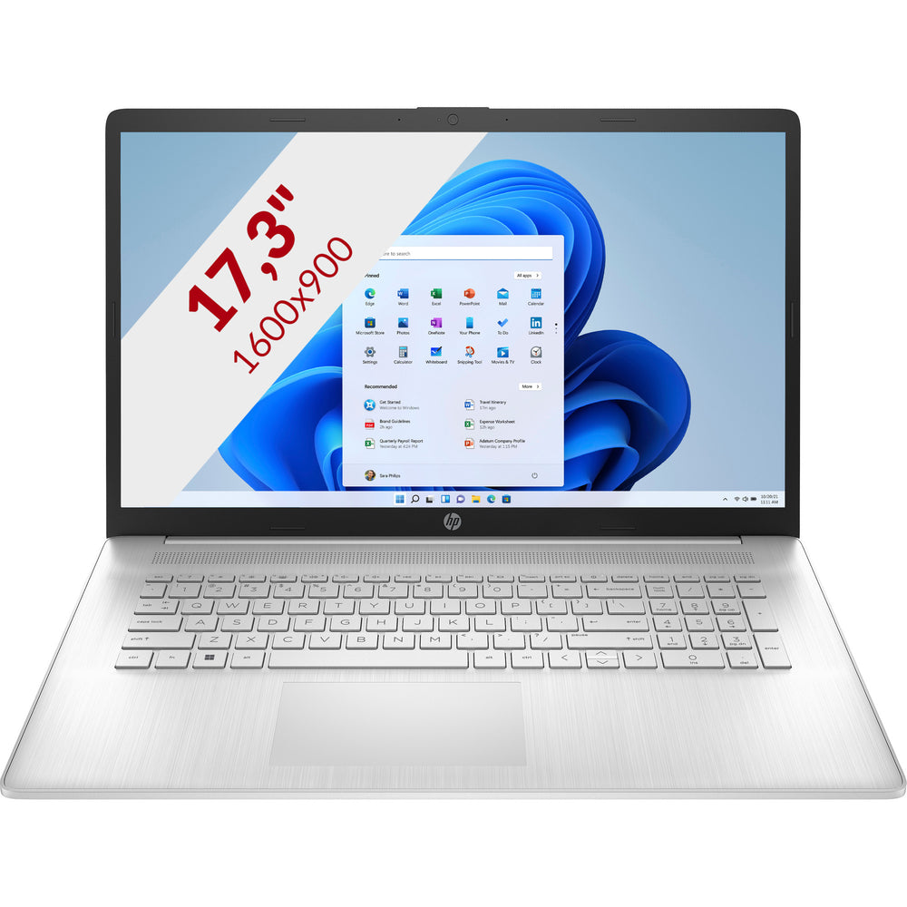 Hp 17-cp2151nd (bn6m4ea) 17.3 laptop (zilver | ryzen 5 7520u | radeon graphics | 8 gb | 512 gb ssd)