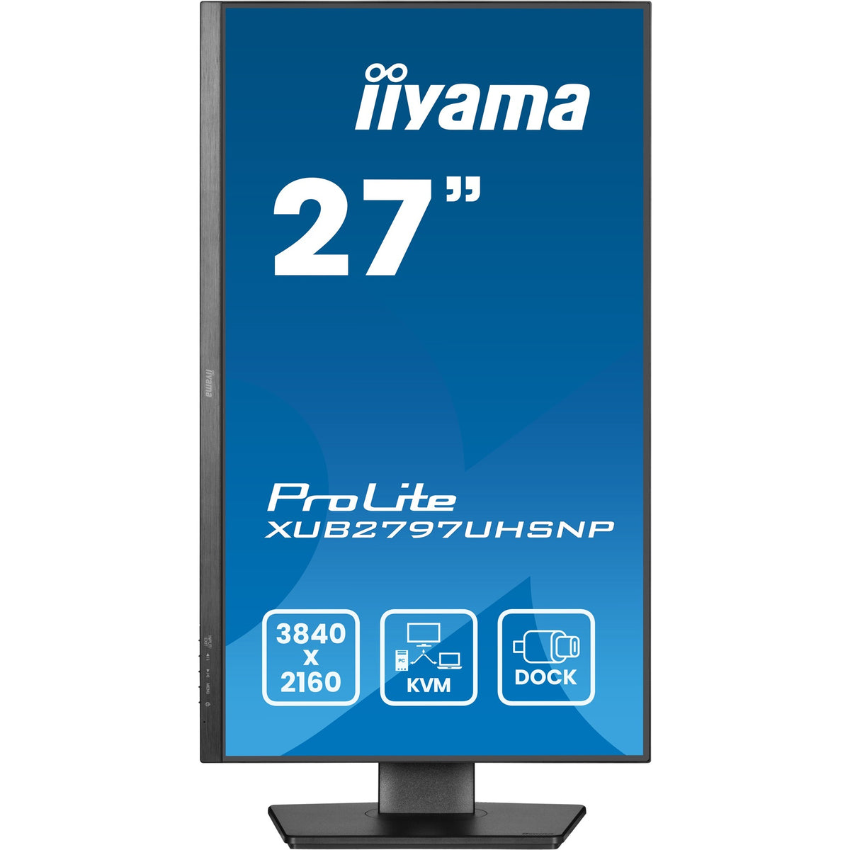 Iiyama prolite xub2797uhsnp-b1 27 4k ultra hd monitor (zwart, 1x displayport, 1x hdmi, 2x usb-c, 3x usb-a, 1x rj-45)