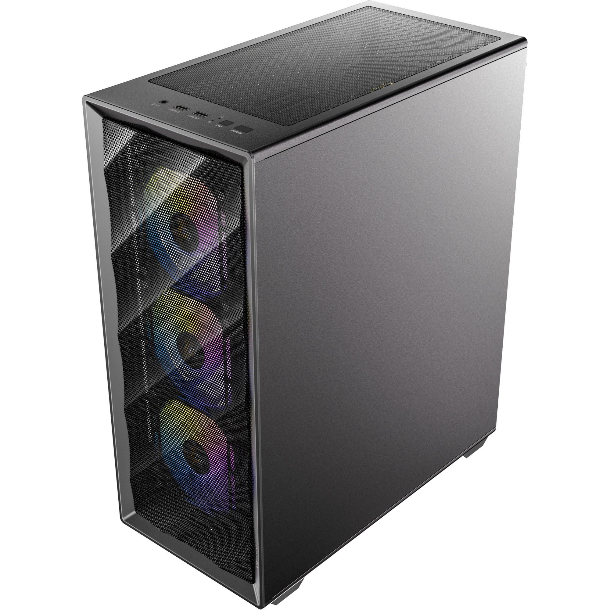Antec ax85 argb midi tower behuizing (zwart | 2x usb-a | tempered glass)