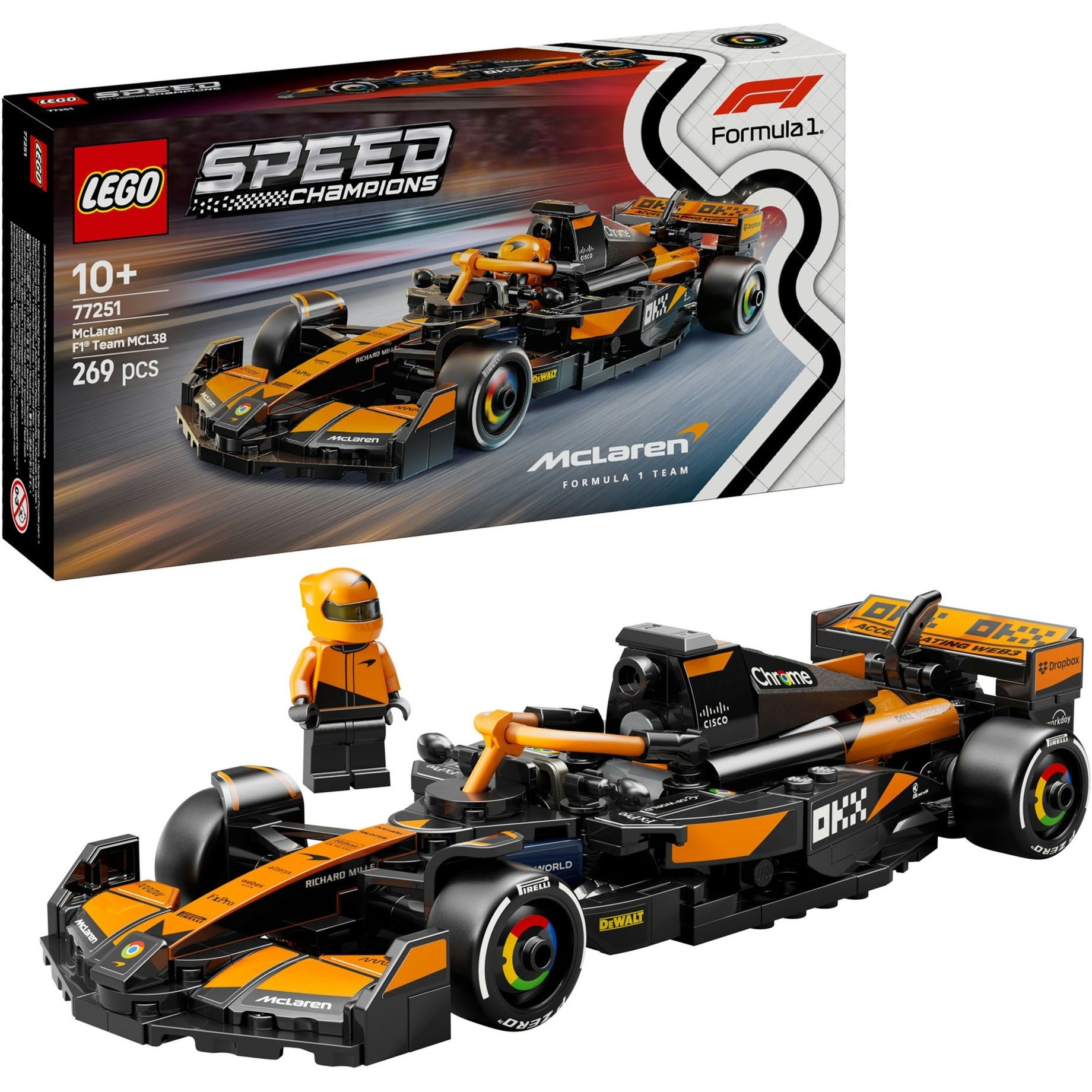 Lego speed champions mclaren f1 team mcl38 racewagen set - 77251
