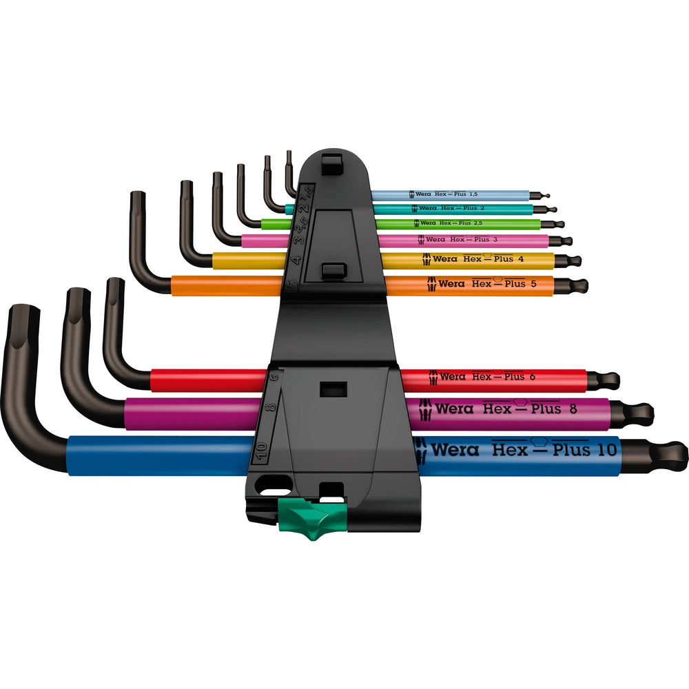 Wera 950 9 hex-plus multicolour 1 stiftsleutelset, metrisch, blacklaser (9-delig)
